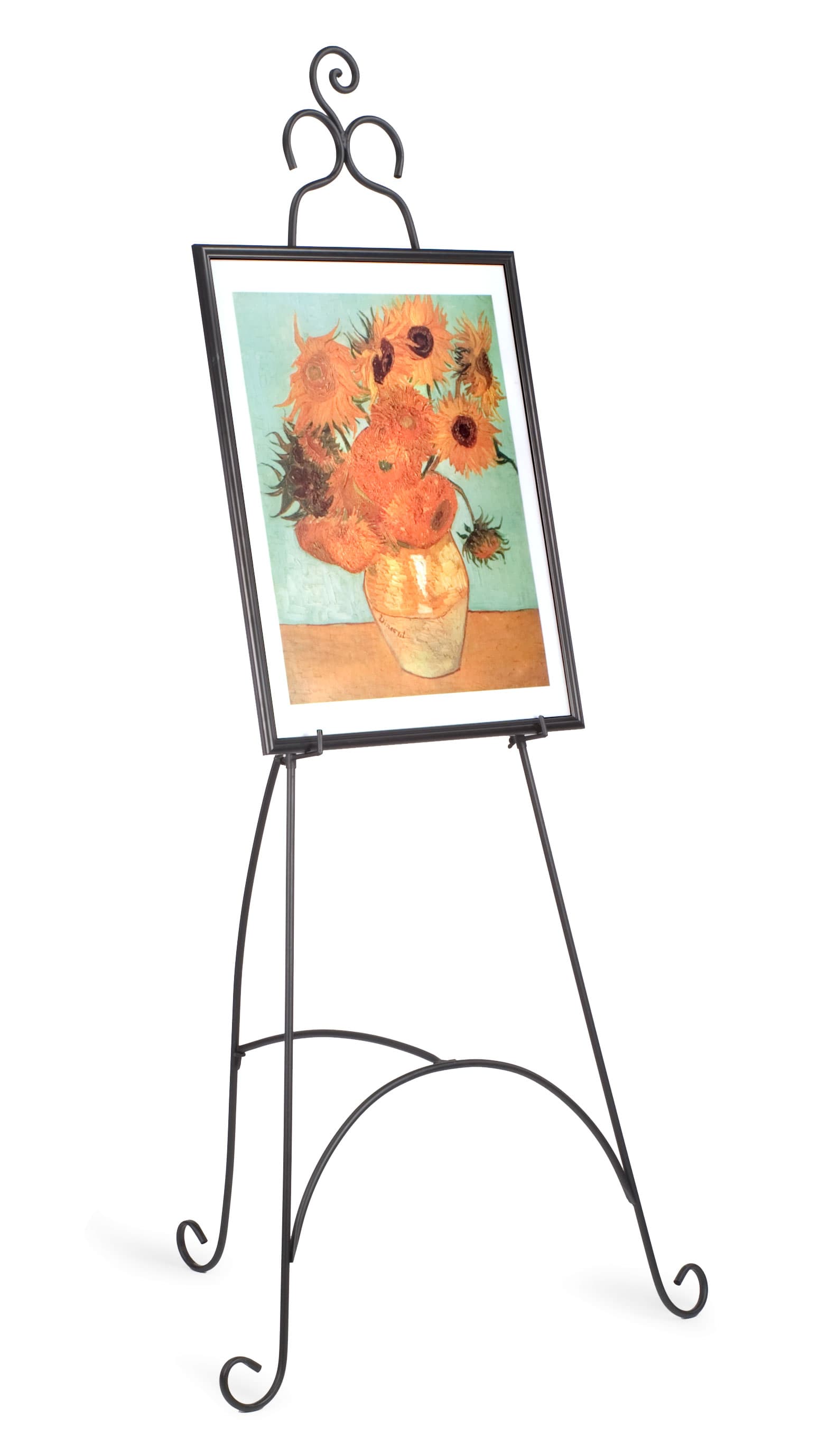 Decorative Metal Display Easel | Black Finish with Ornate Details ...