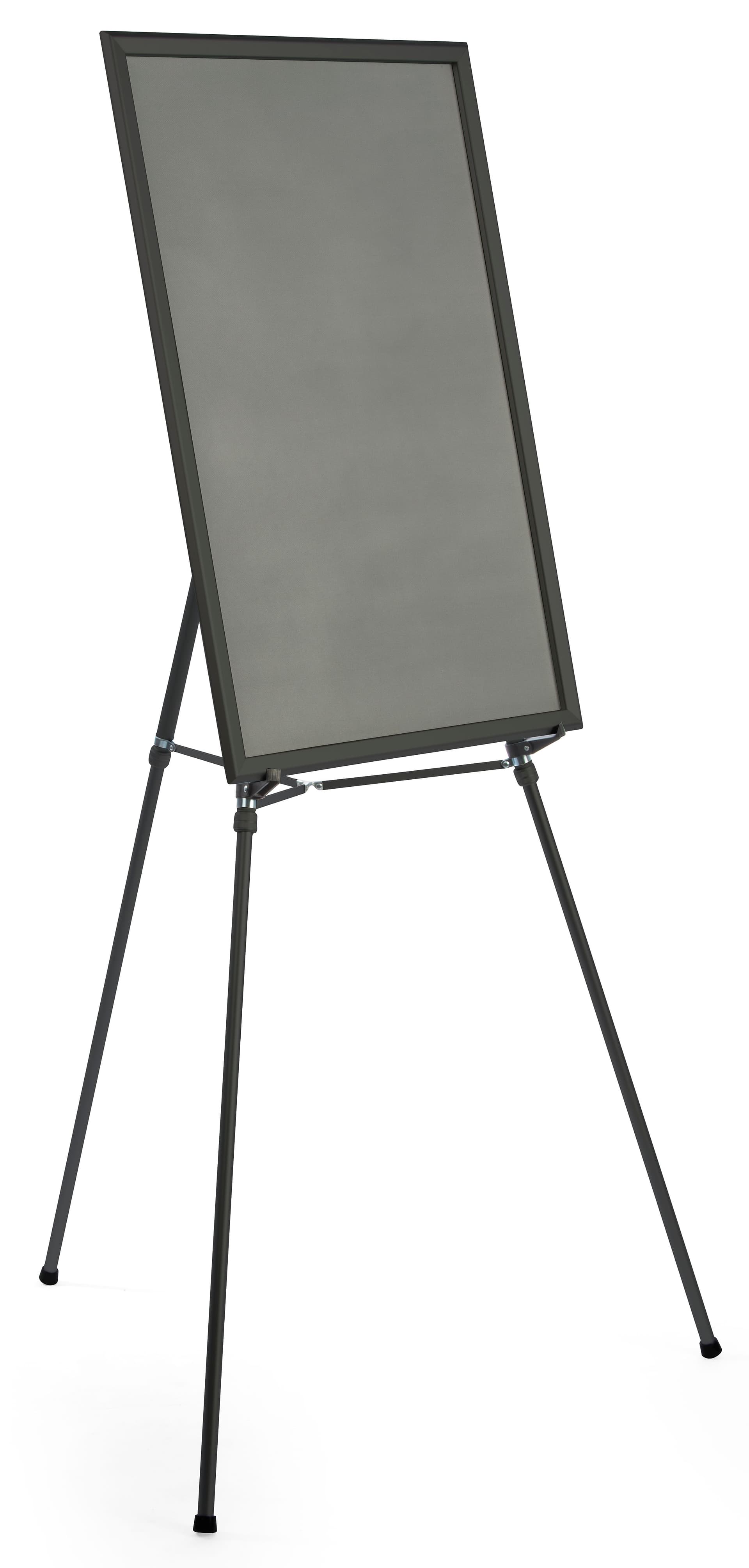 Black Easel Stand with 24” x 36” Snap Frame, 74.75" in Height