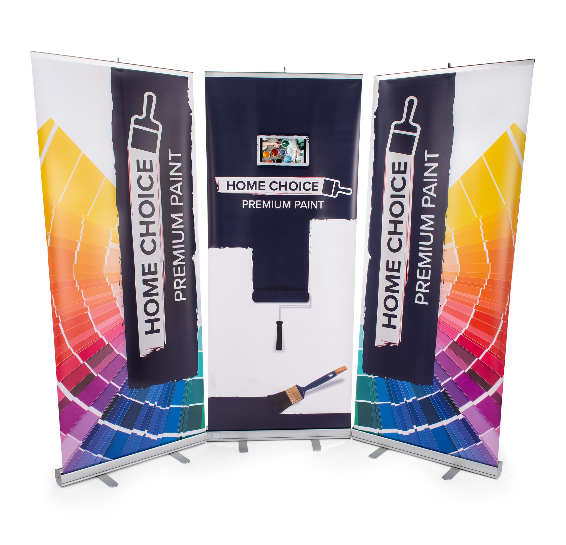 Personalized pull up digital banner screen