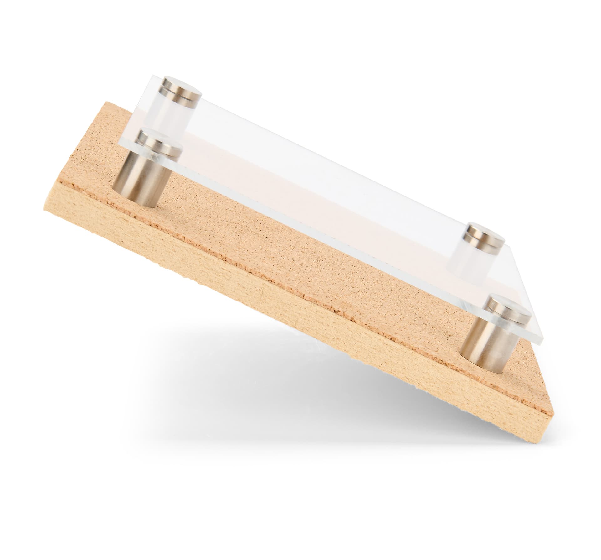 Custom acrylic signs with two viewing angles for tabletop use