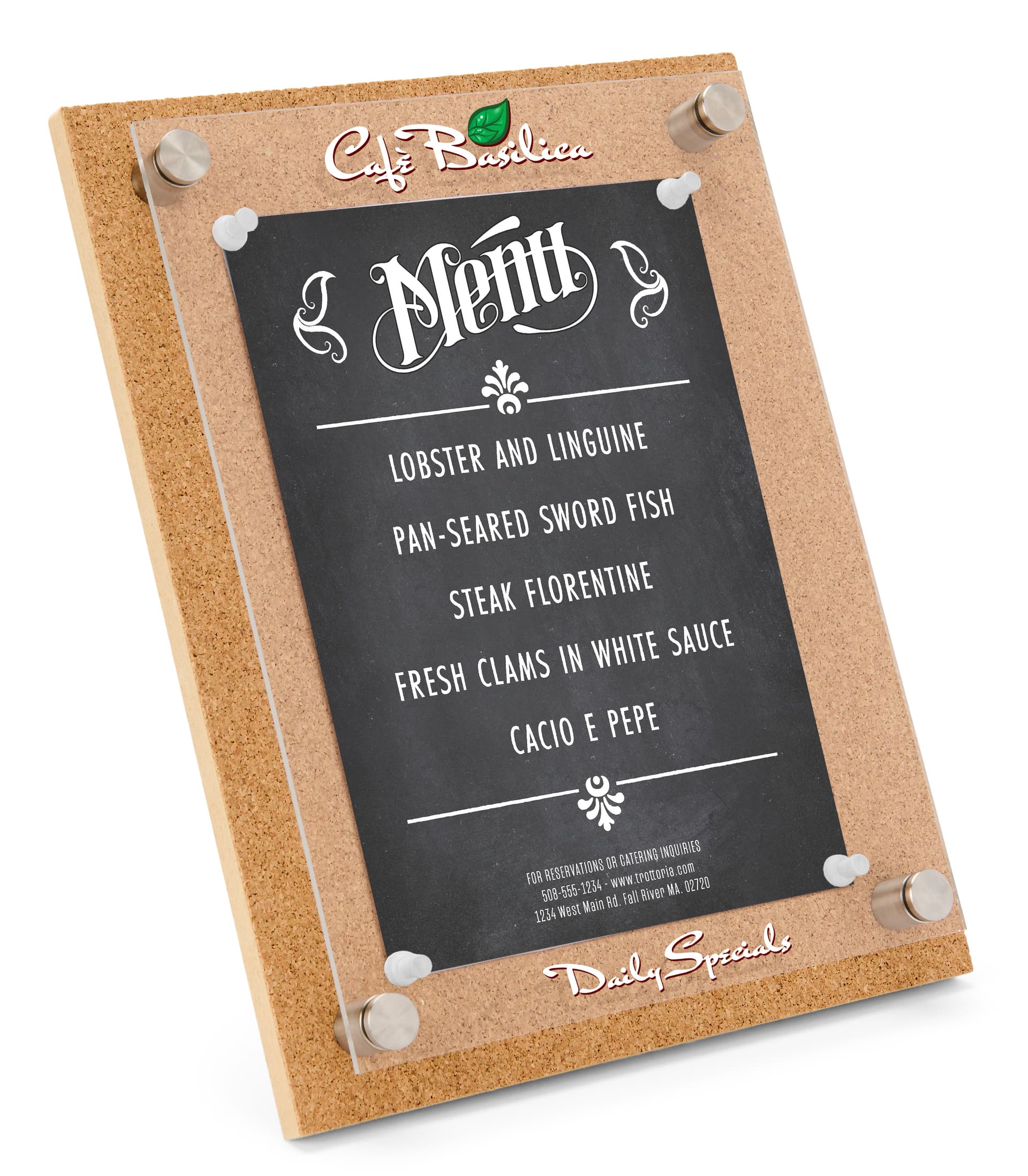 Custom acrylic signs with versatile design for portrait or landscape use