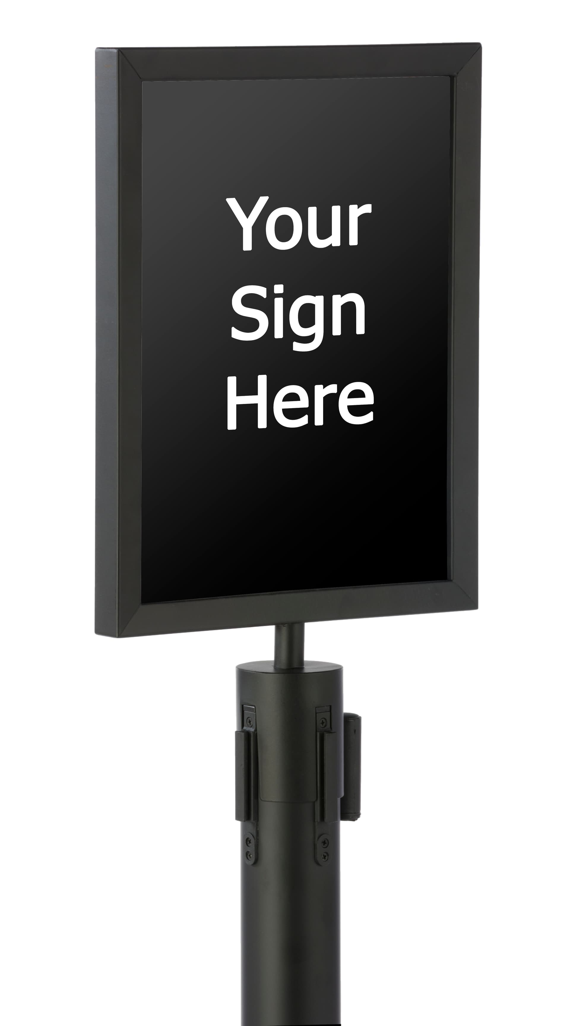 Black 11” x 14” Stanchion Sign Frame for Crowd Control