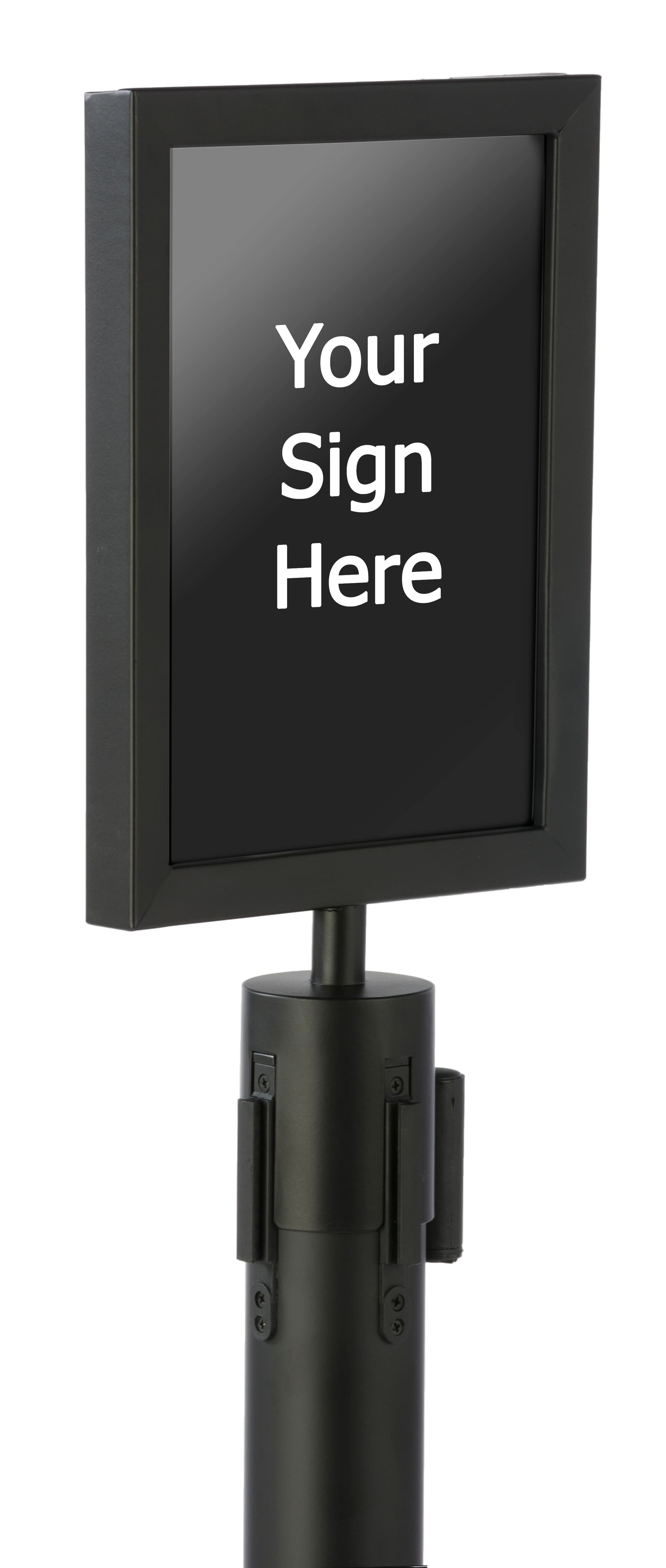 Black 8.5” x 11” Stanchion Sign Holder for Crowd Control
