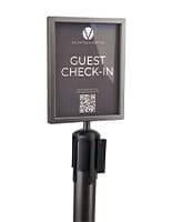 Sign holder topper for RCCDXZ QueuePole.Deluxe for customized signage