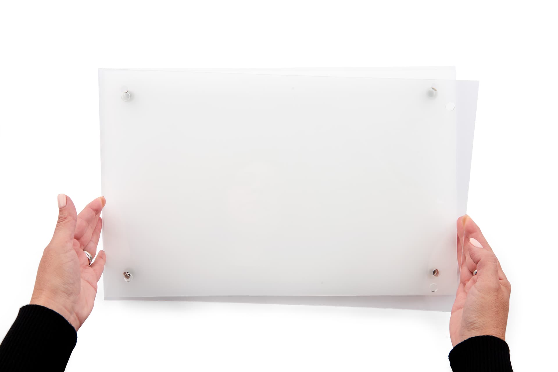 Recycled acrylic custom office wall signs effortlessly mount to any door or wall surface