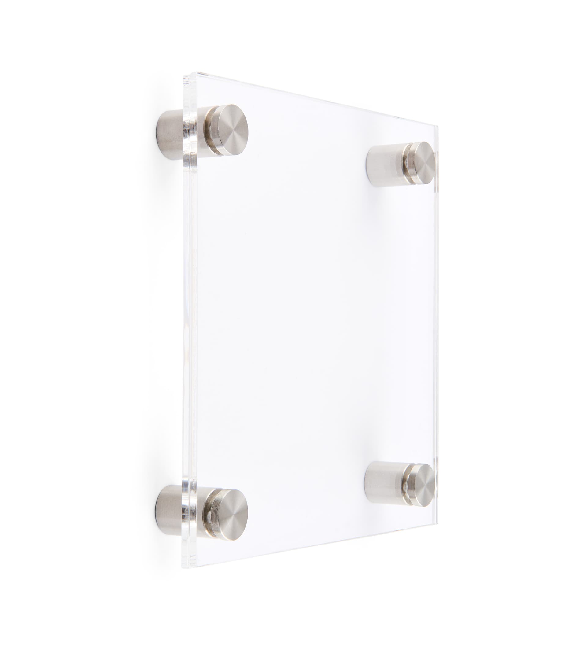 Recycled acrylic custom office wall signs with four stainless steel standoffs