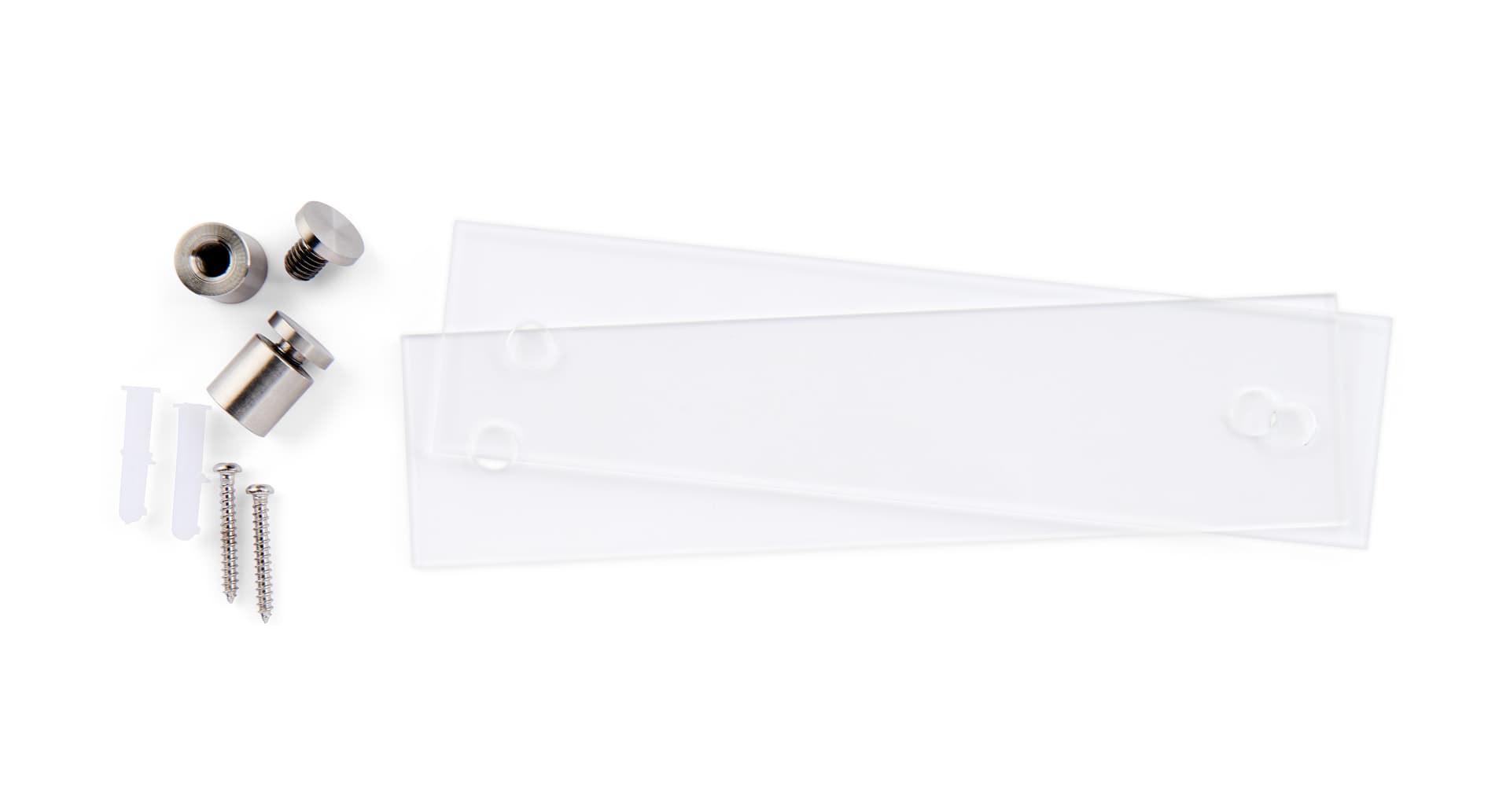 Recycled acrylic custom office wall signs come complete with mounting hardware