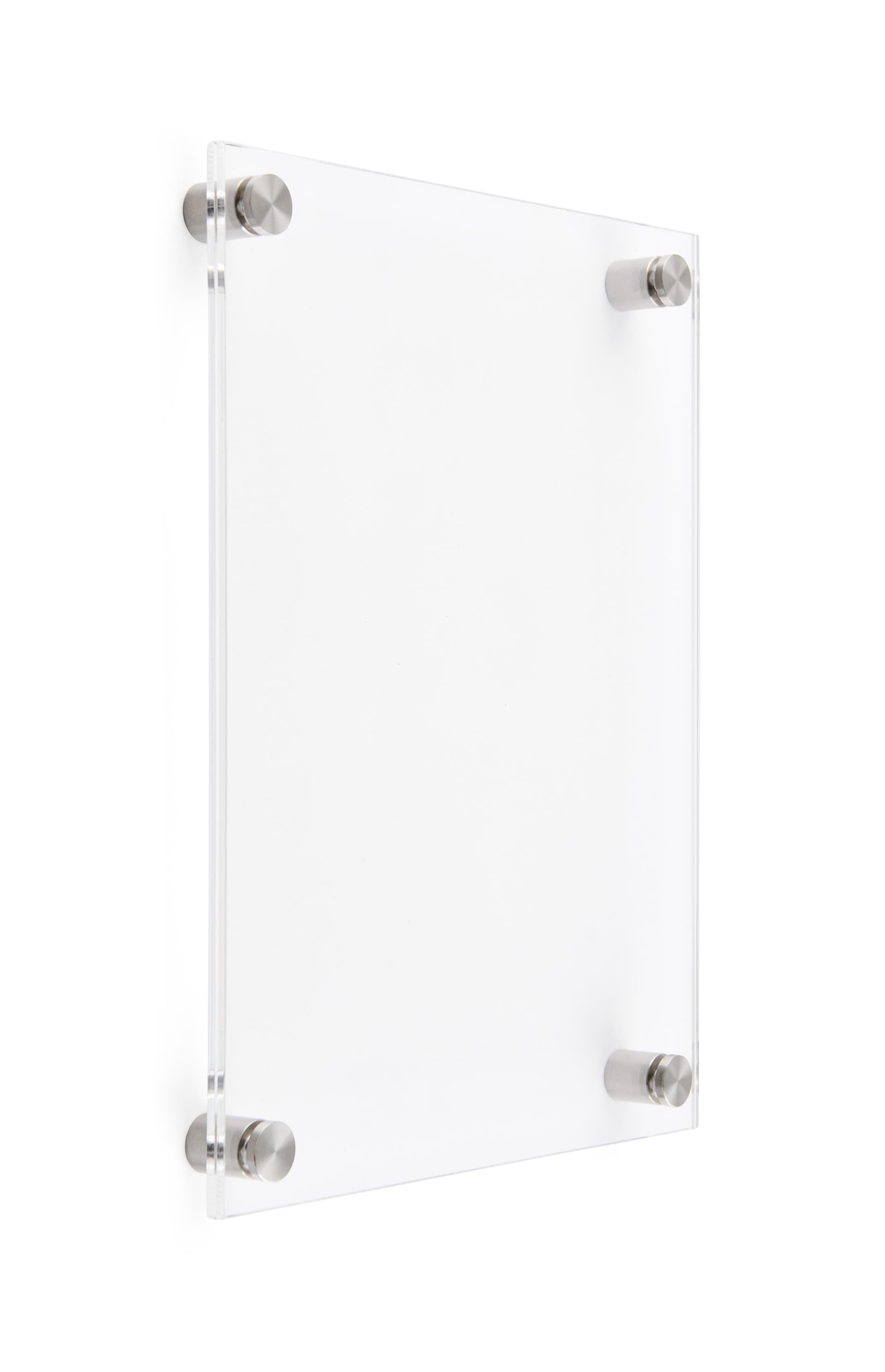 Recycled acrylic custom office wall signs with four stainless steel standoffs