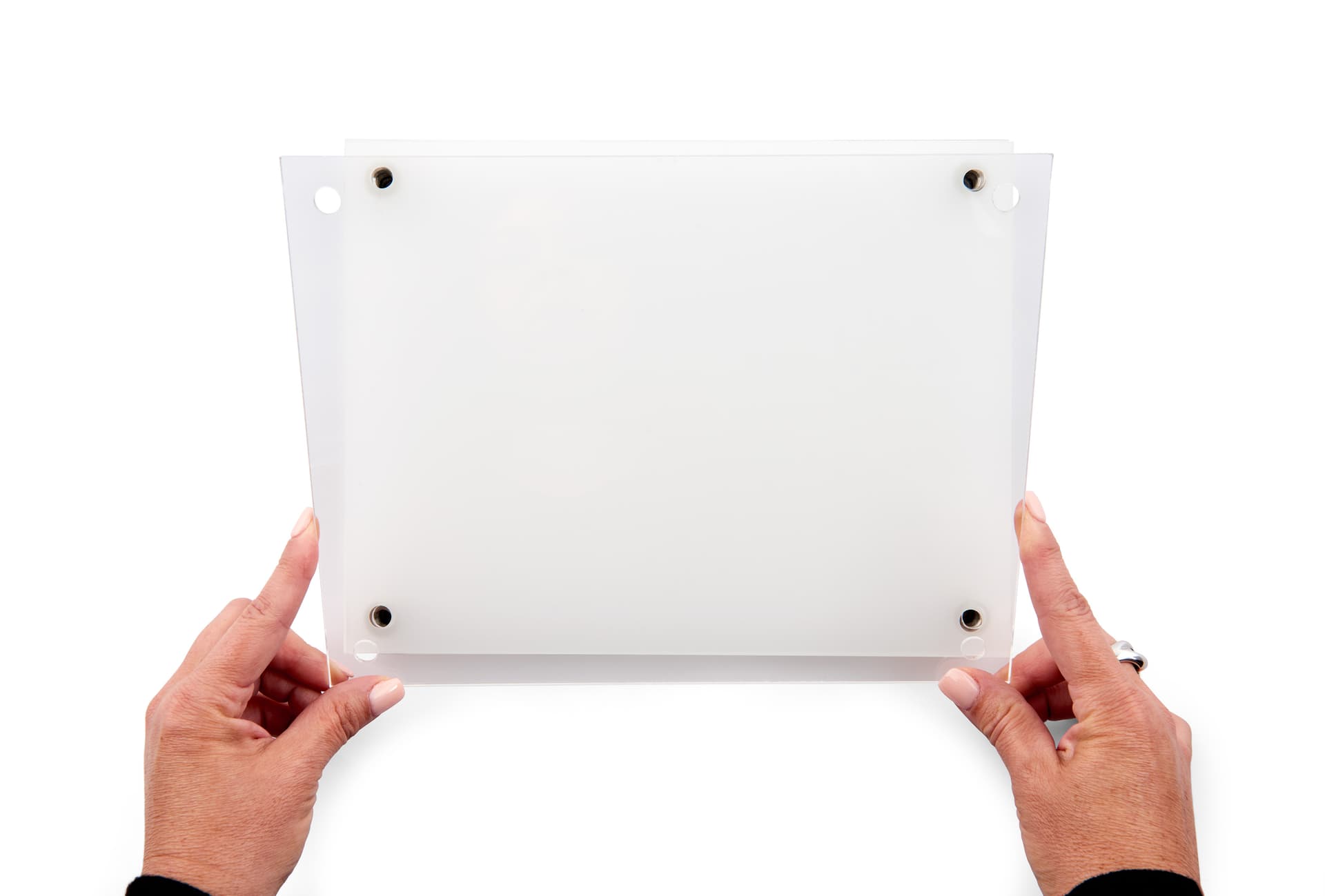 Recycled acrylic custom office wall signs with mounting hardware