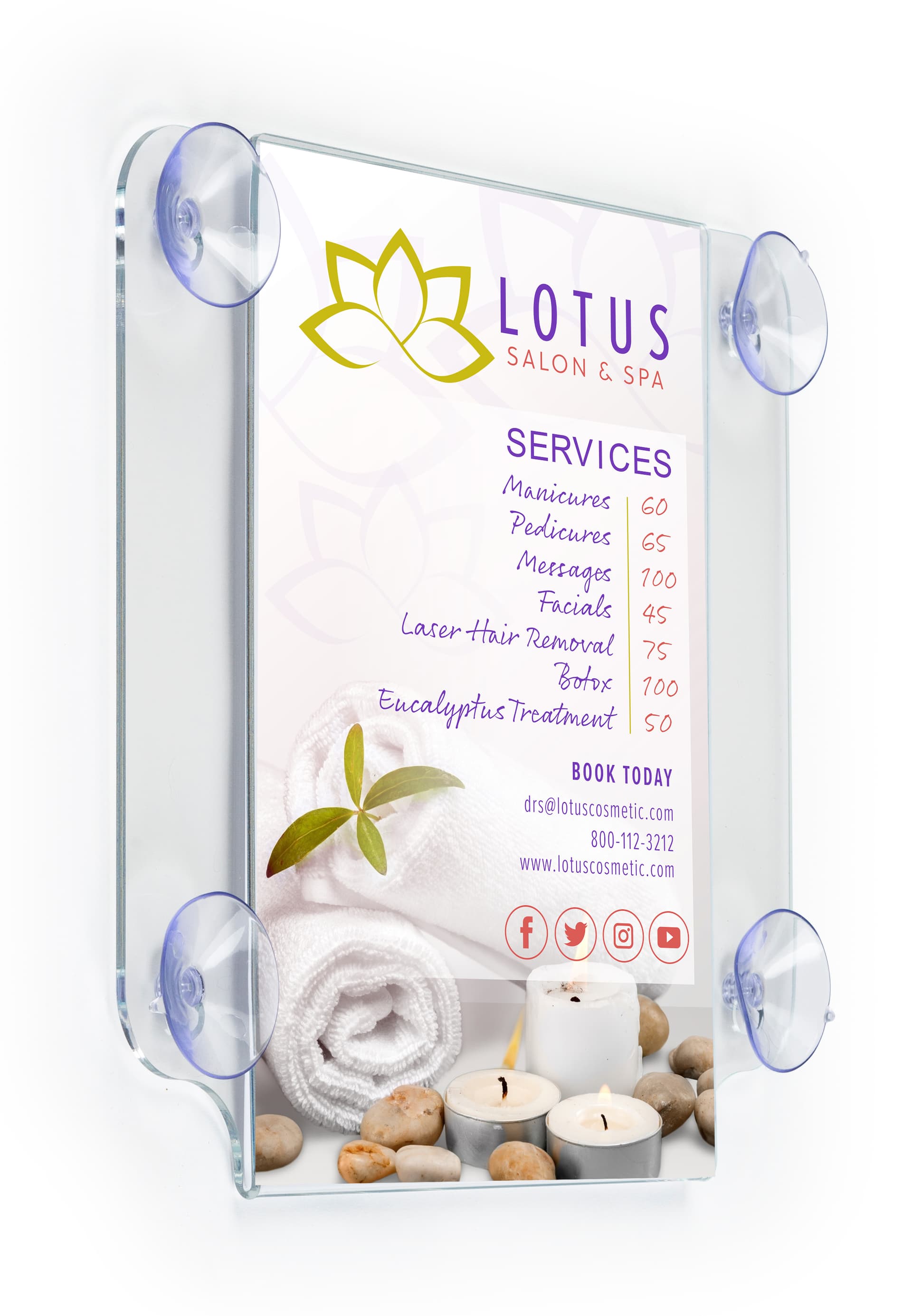 Window sign holder is 11 inches by 8.5 inches 