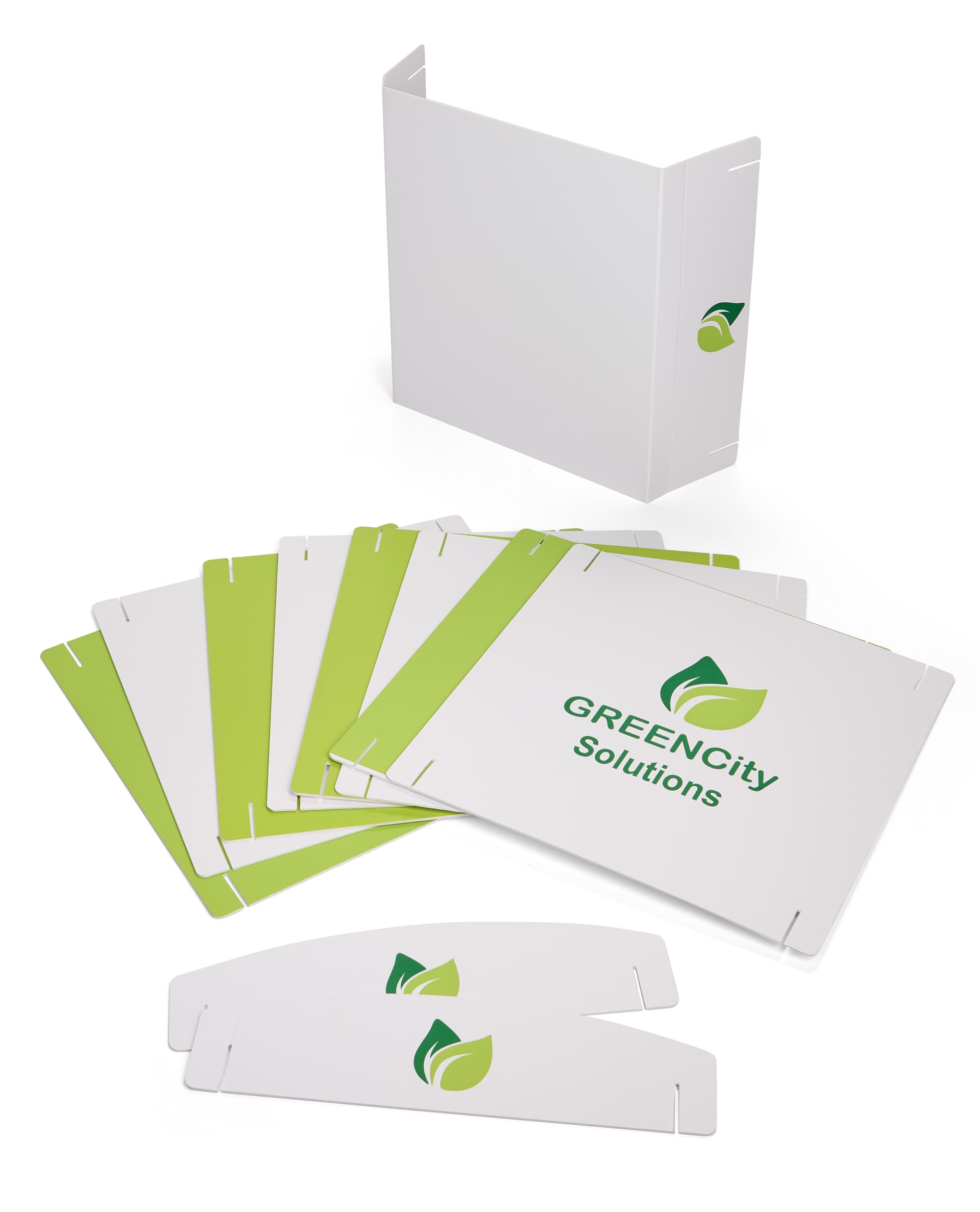Flat pack cube display signage with 1 footer