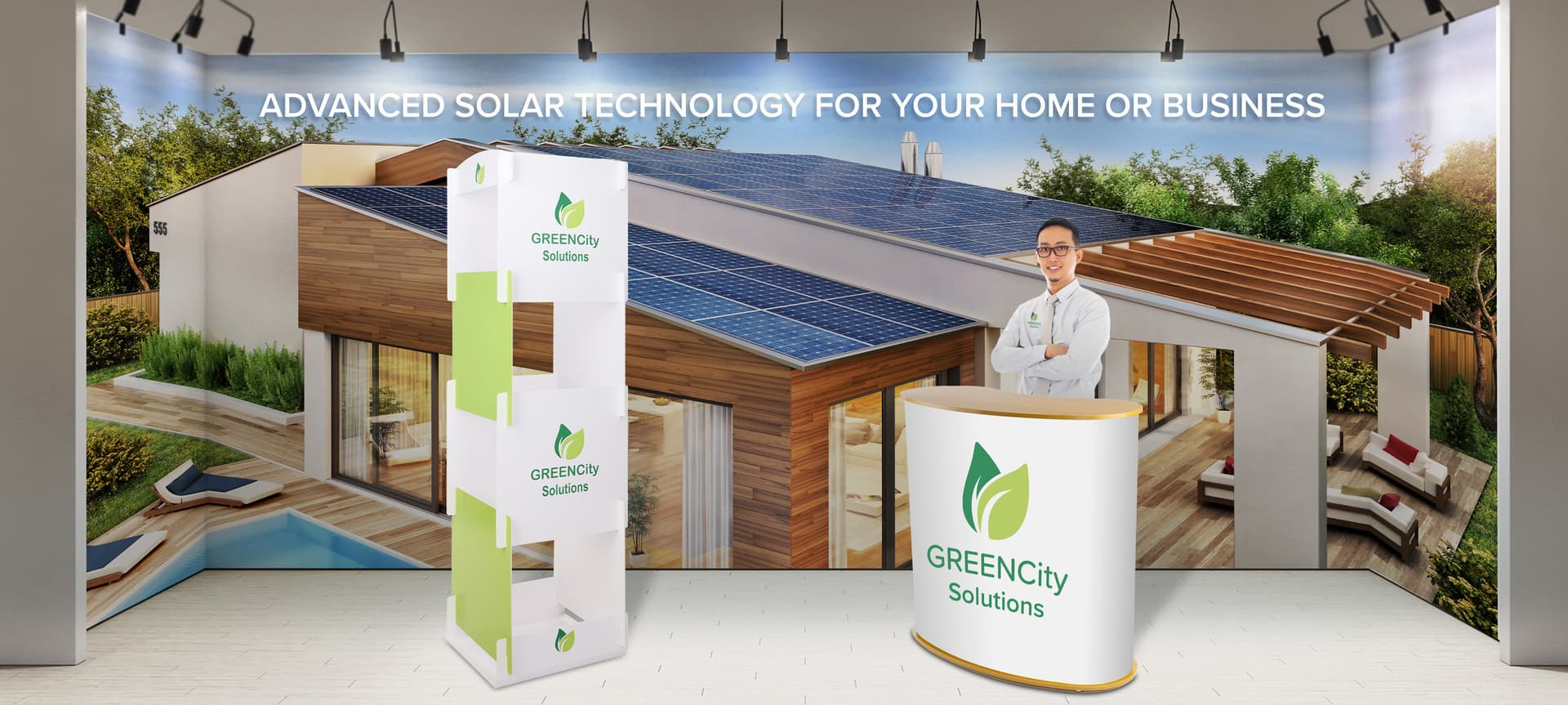 Flat pack cube display signage with latex printing technology
