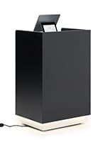 Modern hostess stand in black