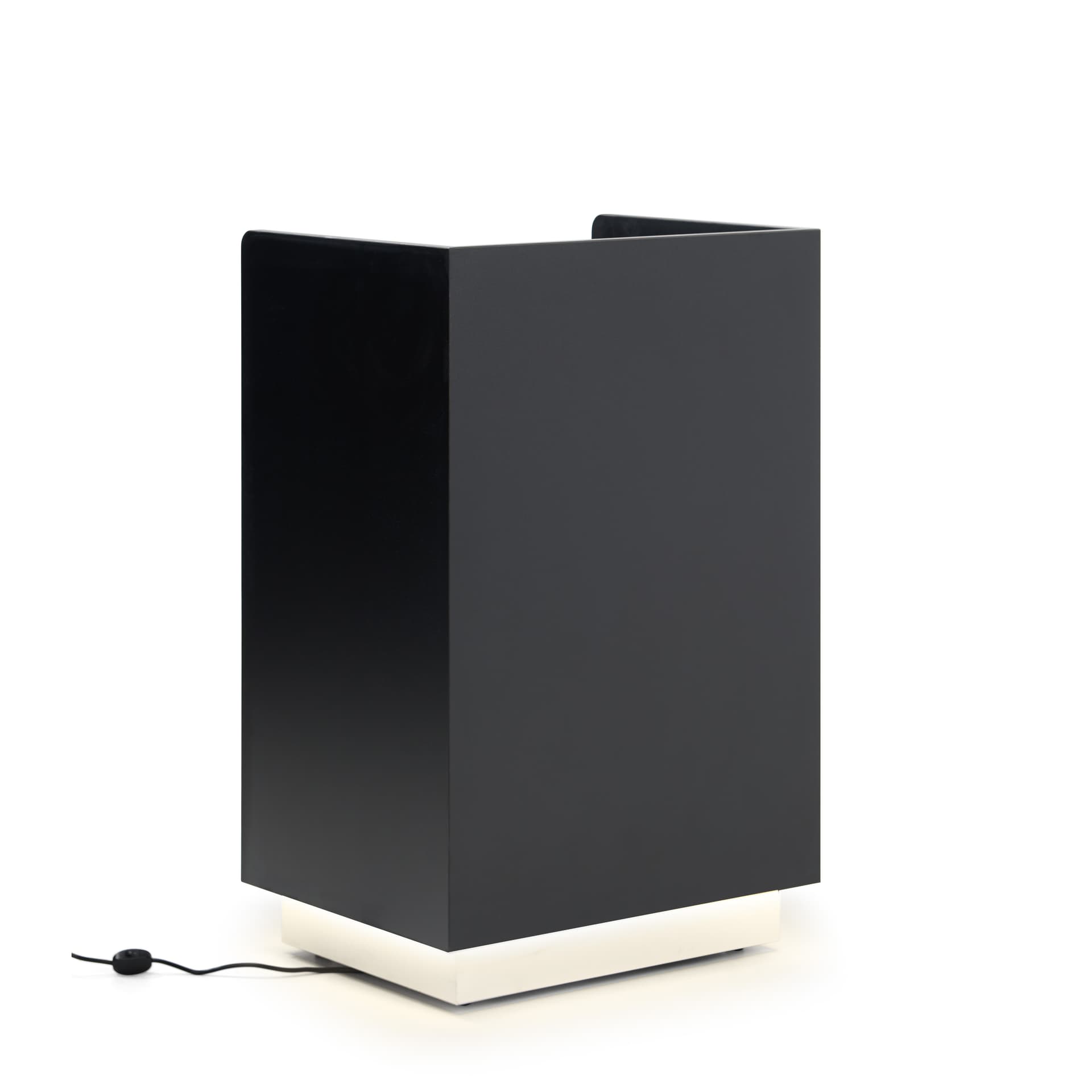 Modern hostess stand with energy efficient LED lit toe-kick
