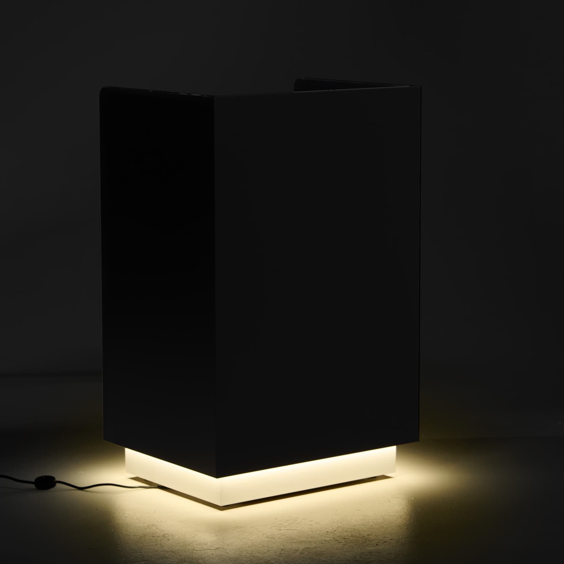 Modern hostess stand with illuminated toe-kick