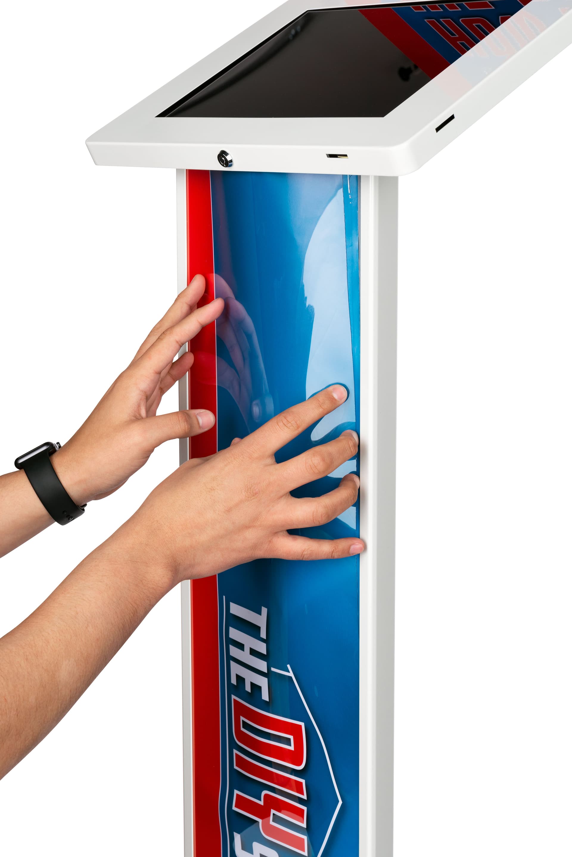 Attach on printed kiosk graphics for 12.9" IPELIT12 tablet stands