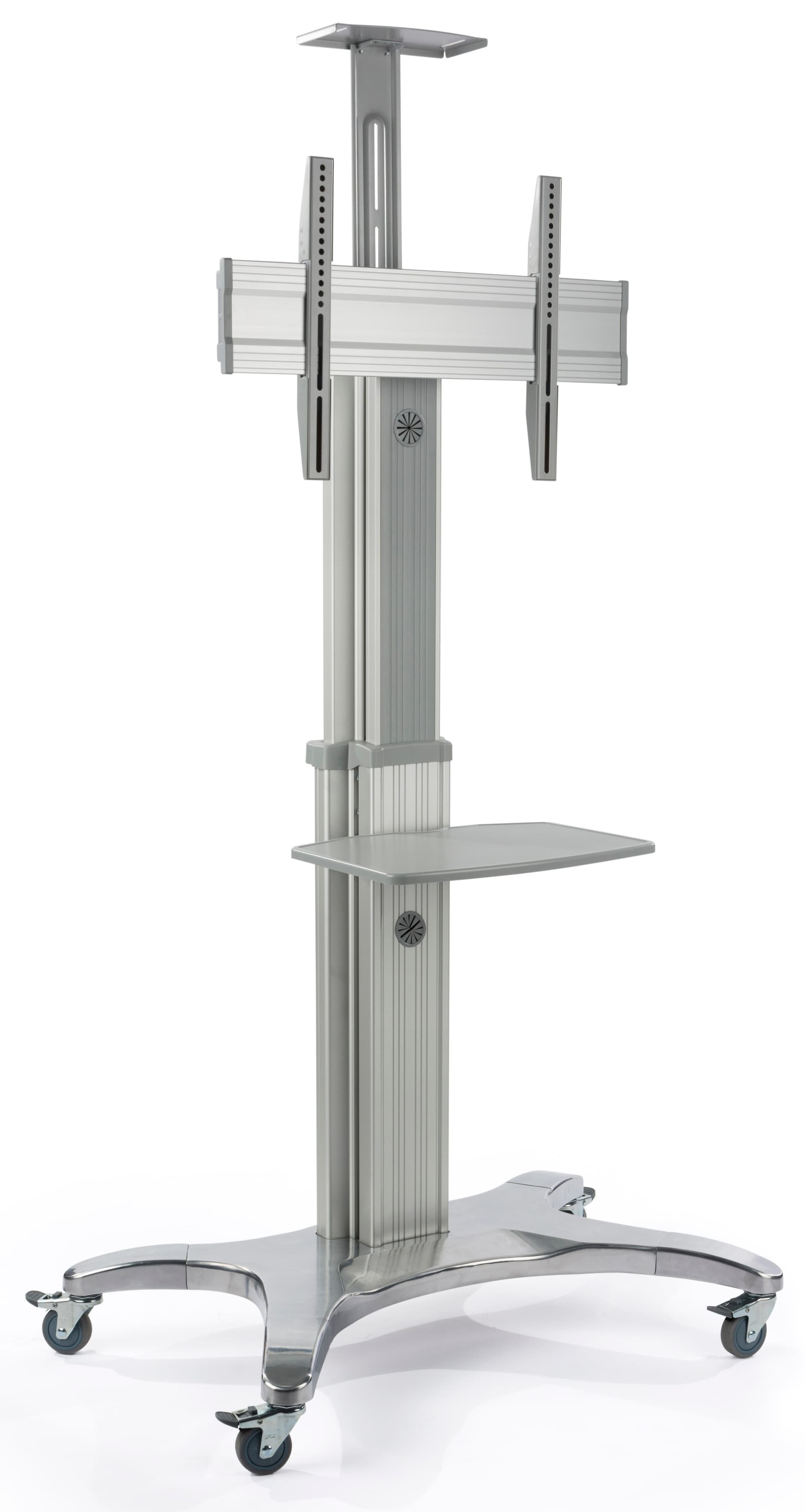 Height Adjustable Rolling TV Stand for Flat Screen TV