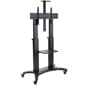 TV Stand with Shelf, Fits Monitors 60" to 70", Camera Tray & AV Shelf, Wheels – Black
