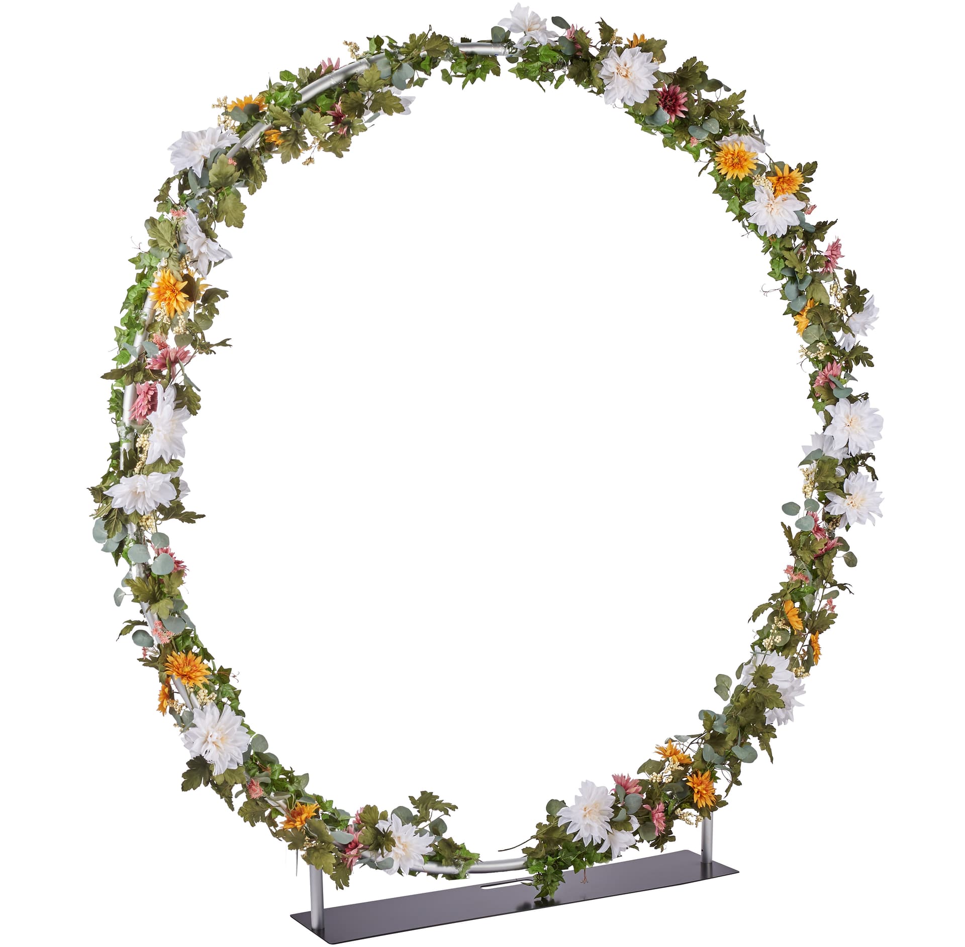 Seven foot round backdrop frame with steel base