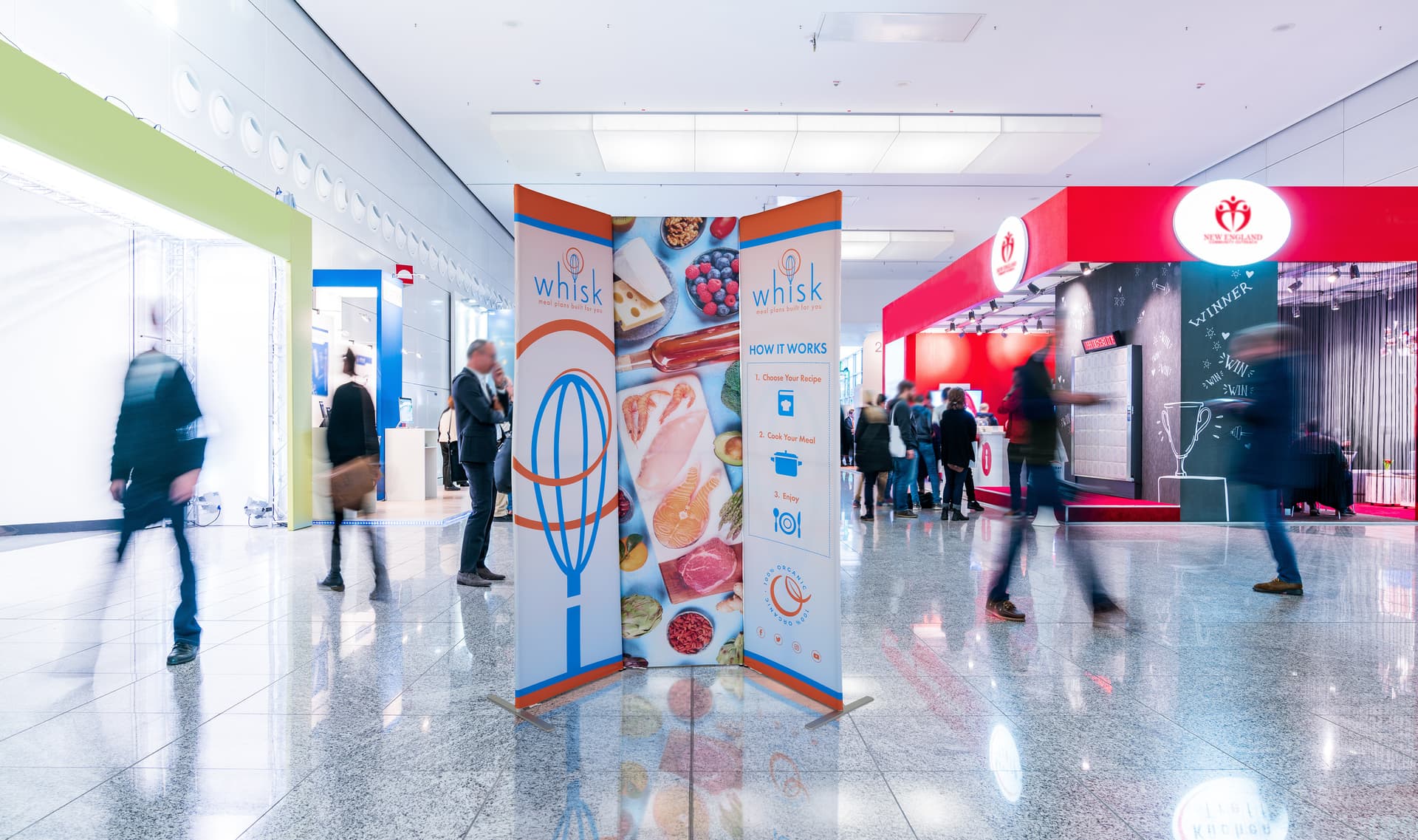 Fabric banner display stand with soft knit polyester fabric