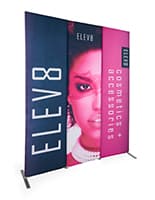 Fabric banner display stand with magnetic aluminum frame