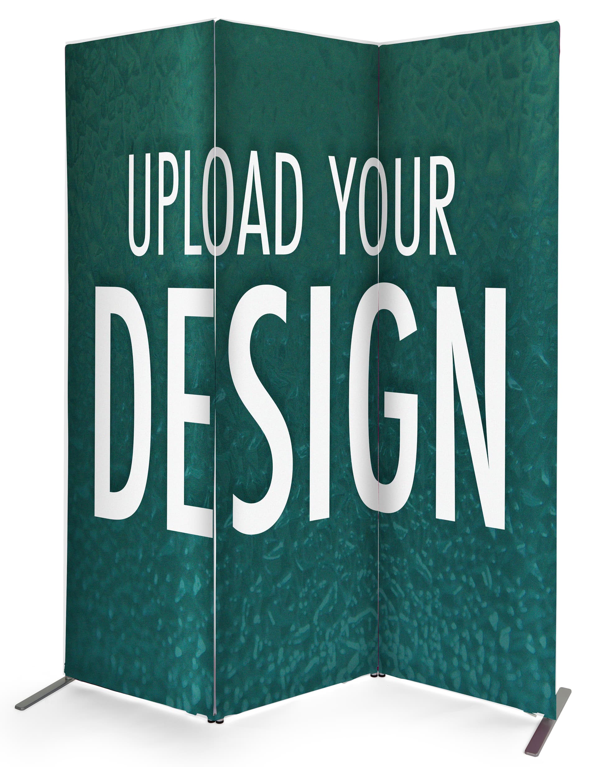 Fabric banner display stand with custom graphics