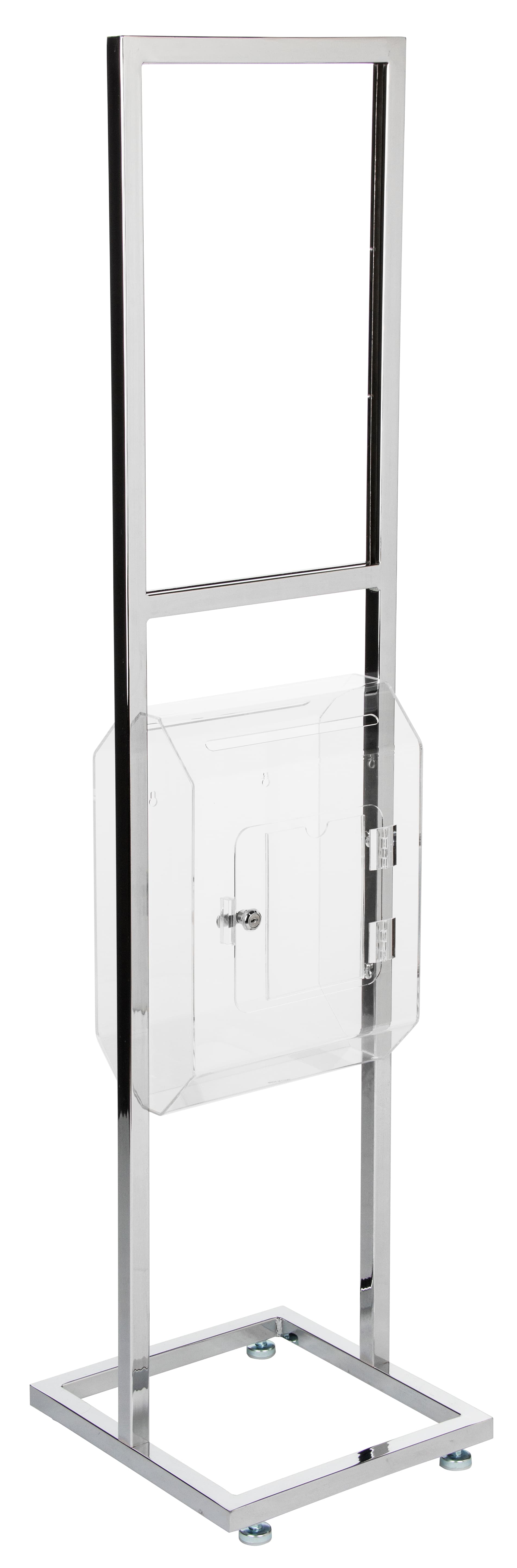 Steel Poster Stand with Fundraising Box