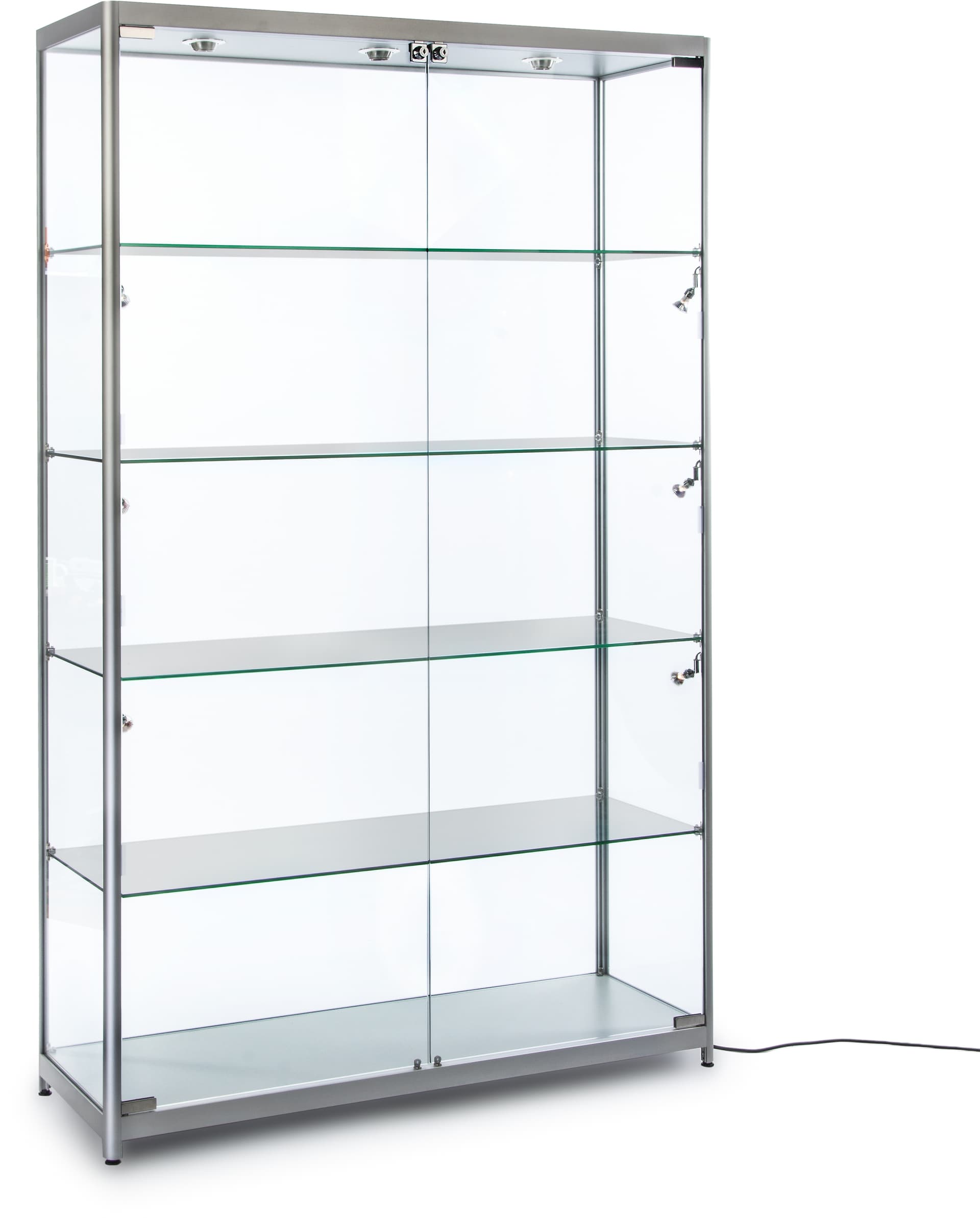 Illuminated Full View Silver Showcase