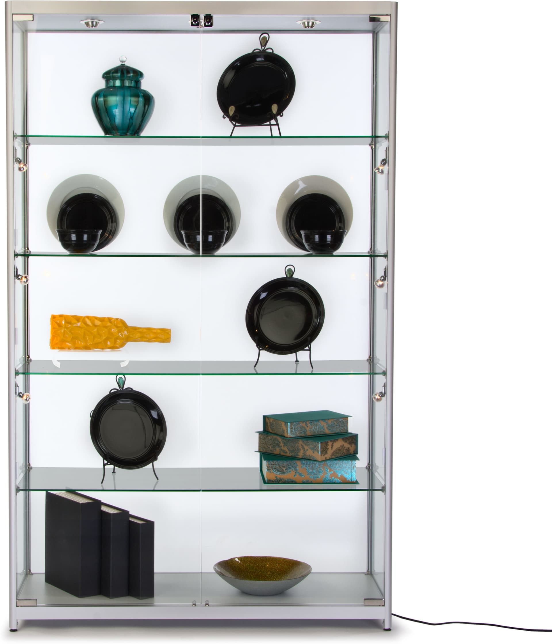 Illuminated Full View Silver Showcase