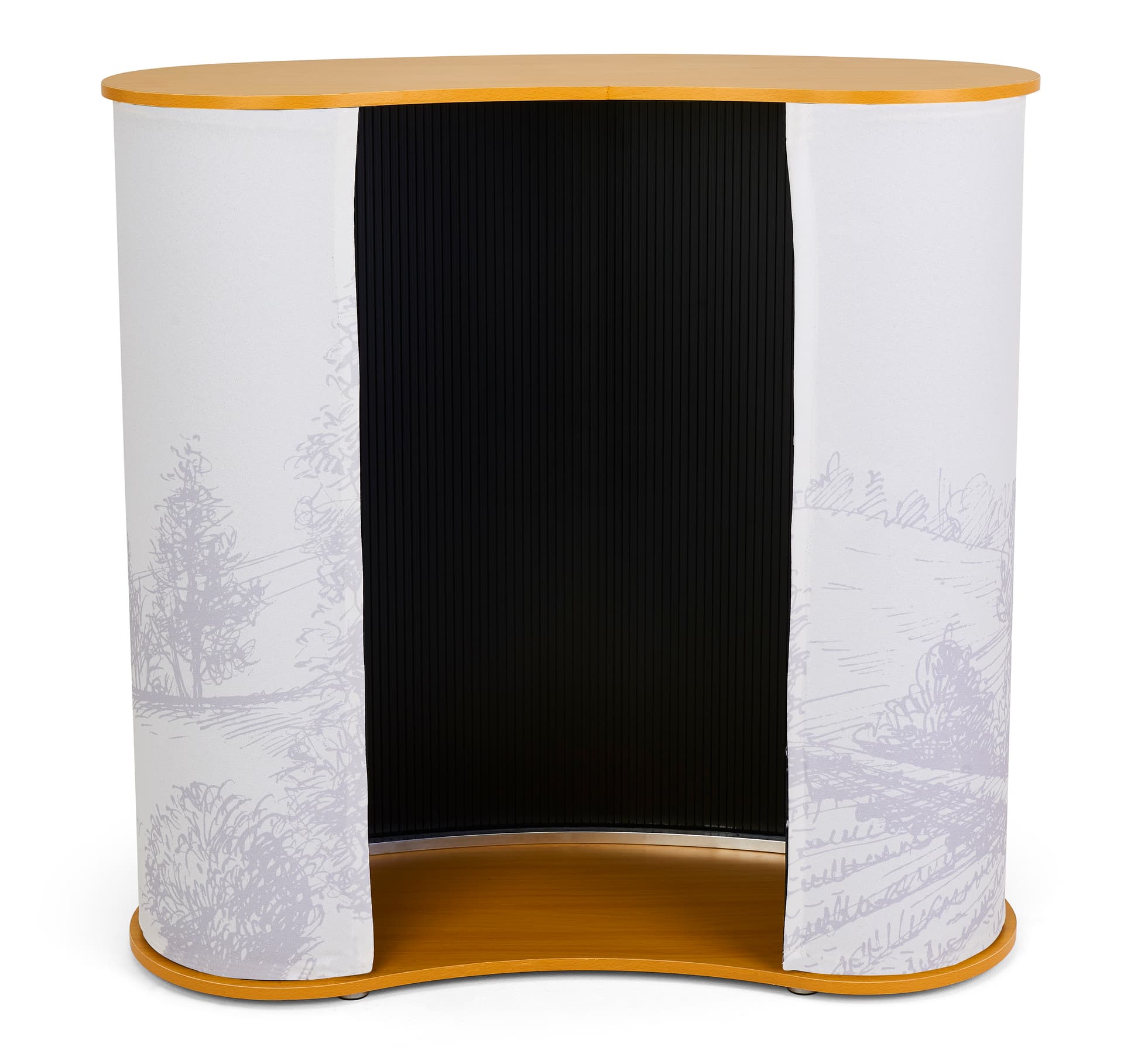Portable trade show counter with internal storage area