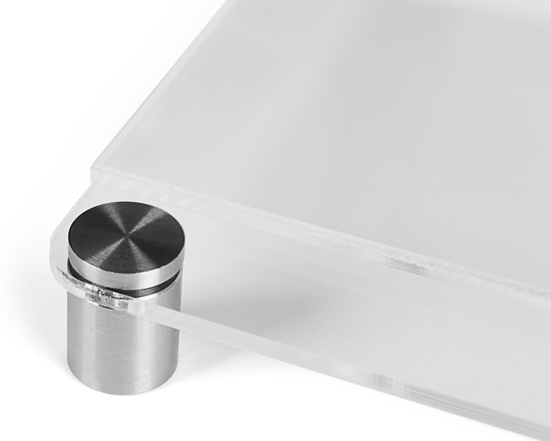 Acrylic wall mount sign holder with grip through hardware 