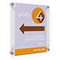 Recycled Acrylic Wall Mounted Sign Holder, Silver Standoffs - Clear