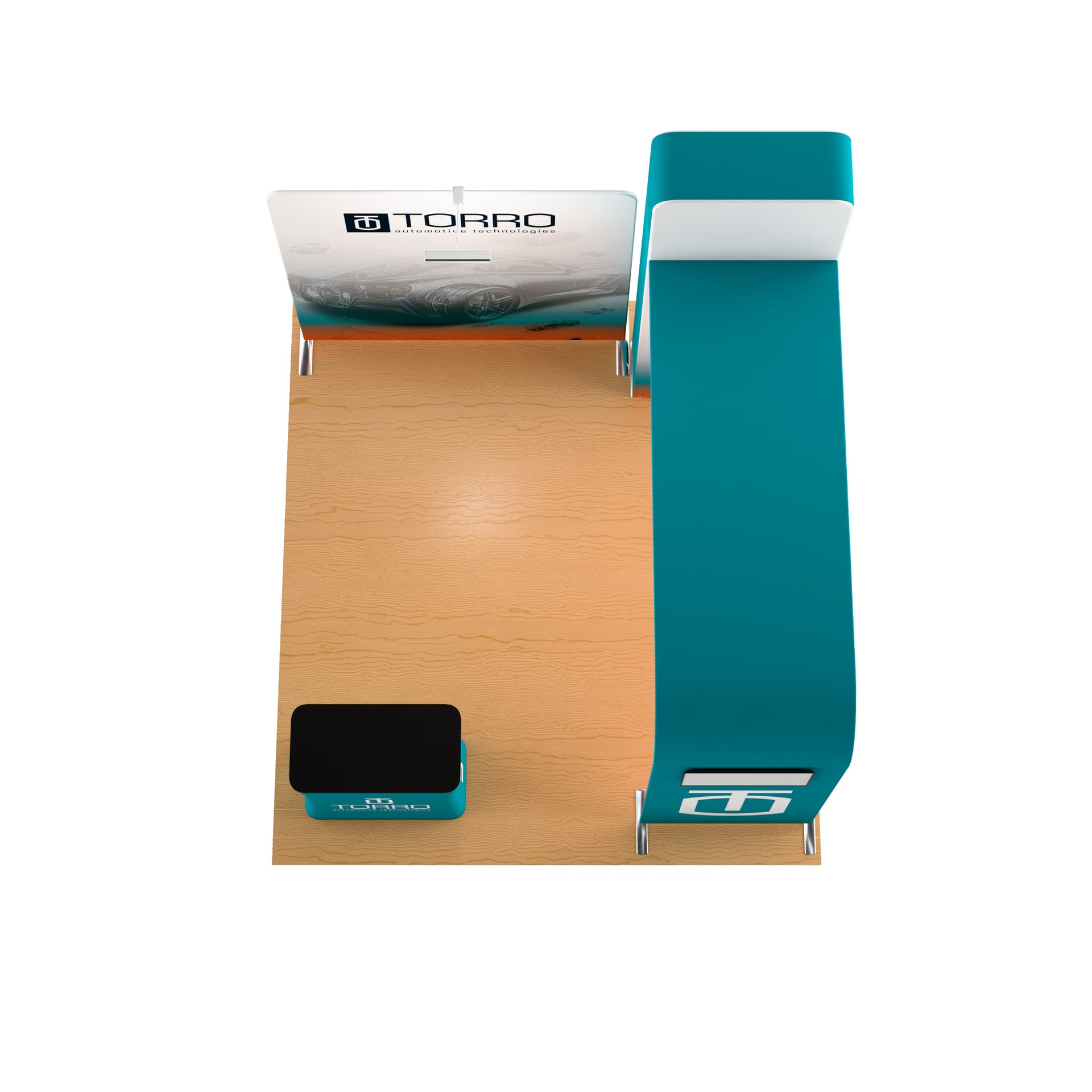 Modular trade show booth kit with portable counter