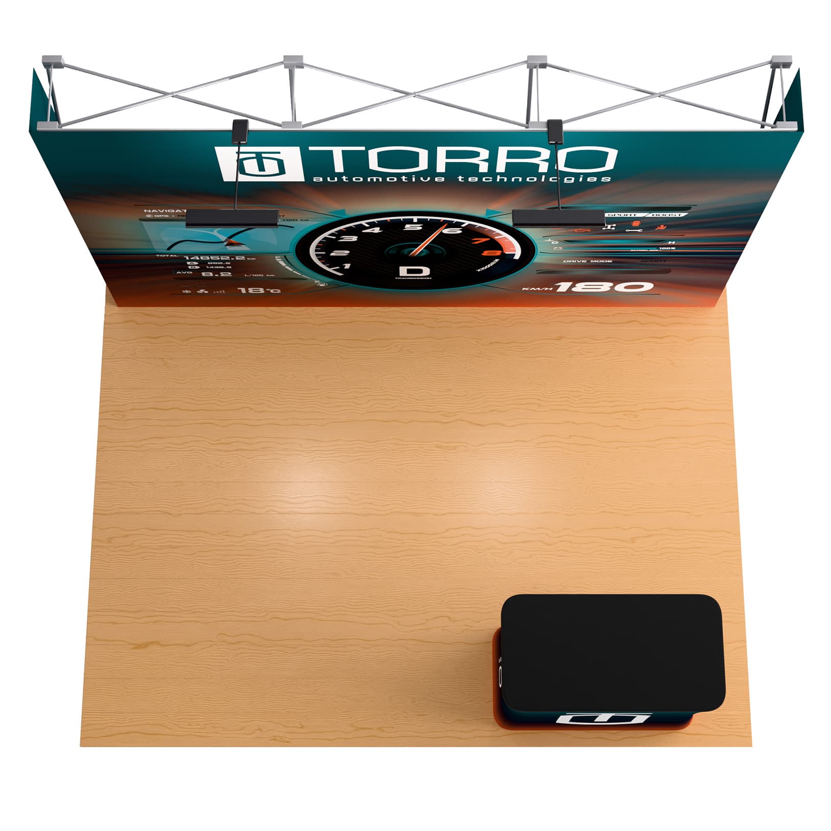 Pop up display kit for trade show with lightweight construction 