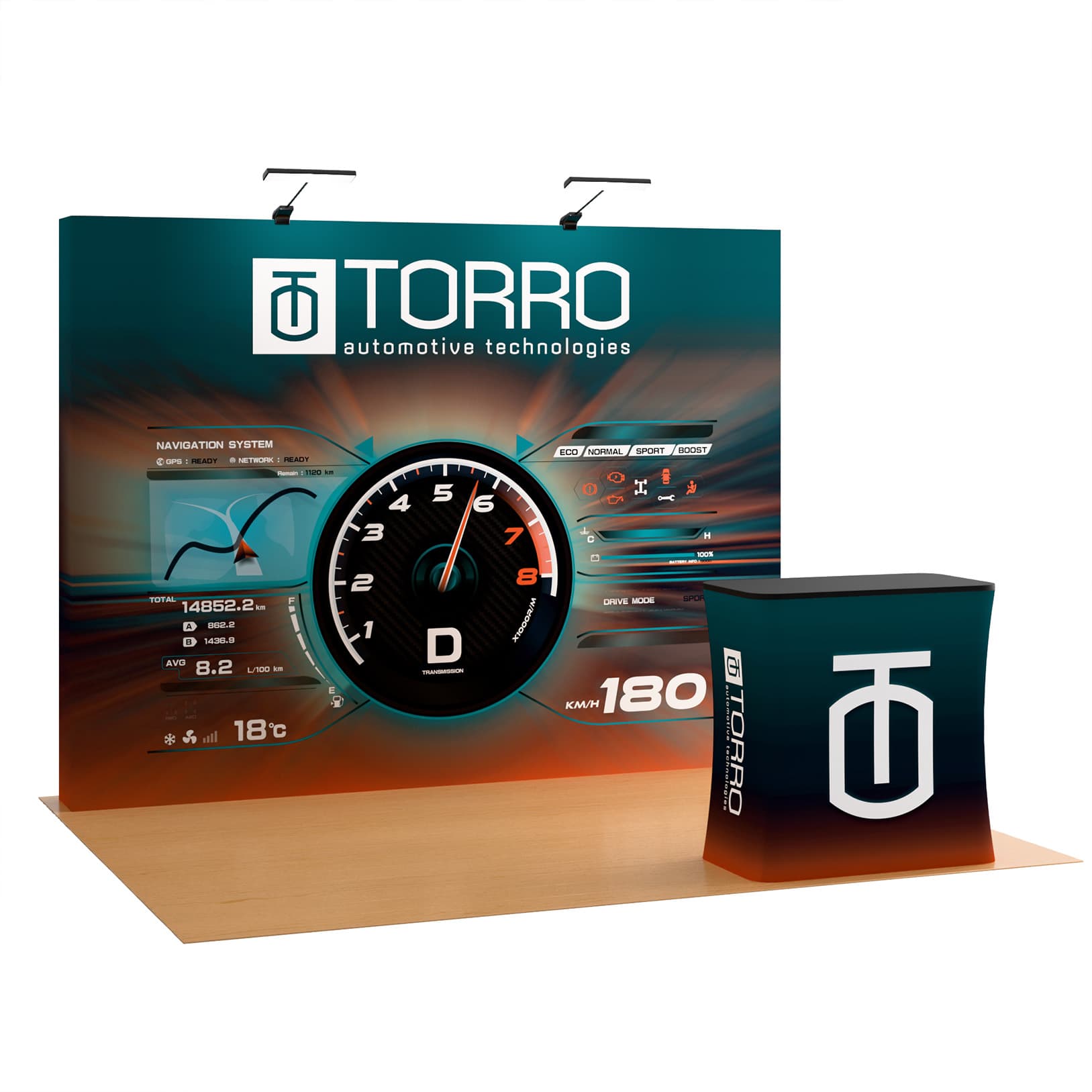 Pop up display kit for trade show with custom full color graphics 