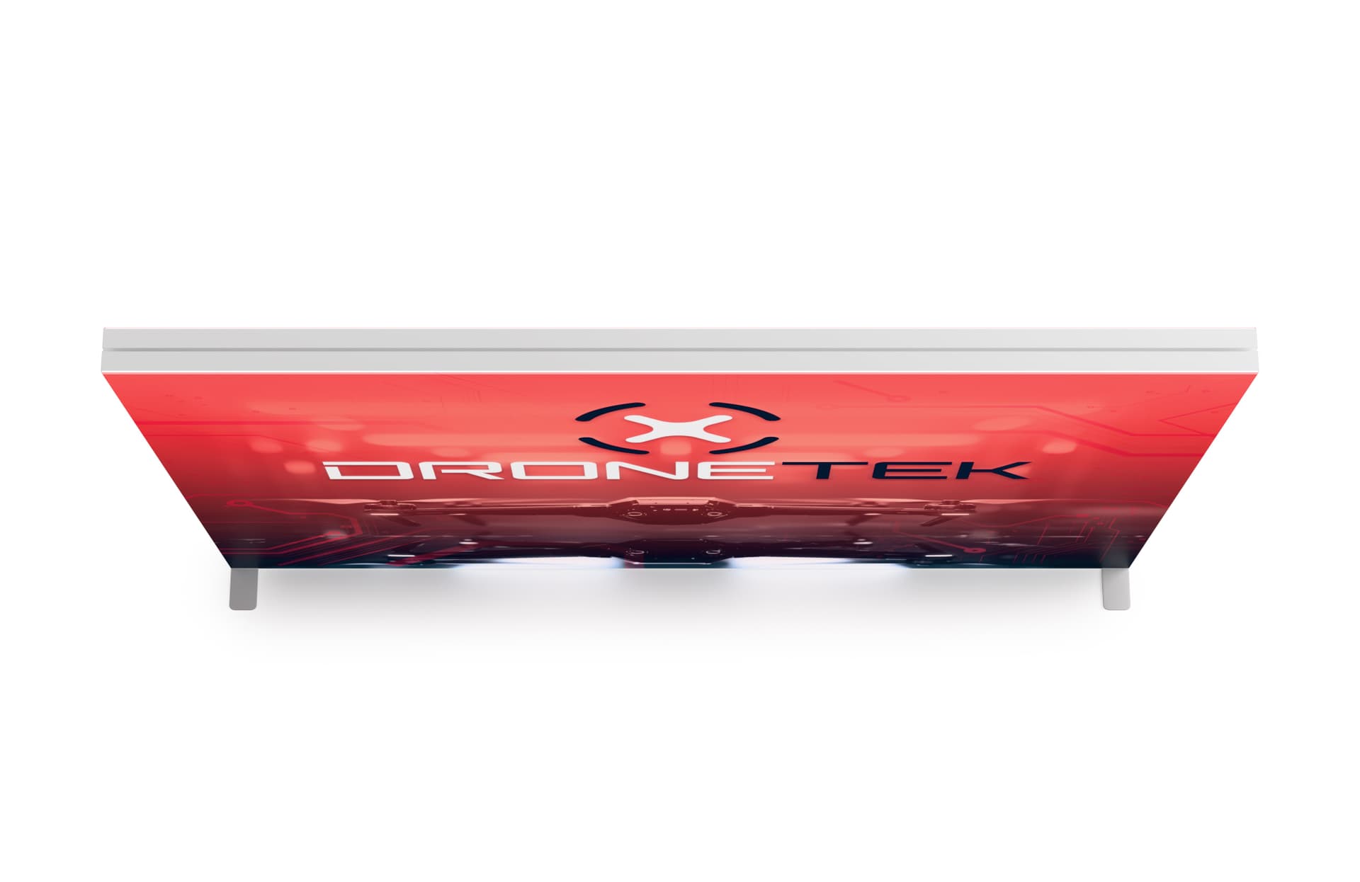 10' illuminated backwall display with knockdown design  