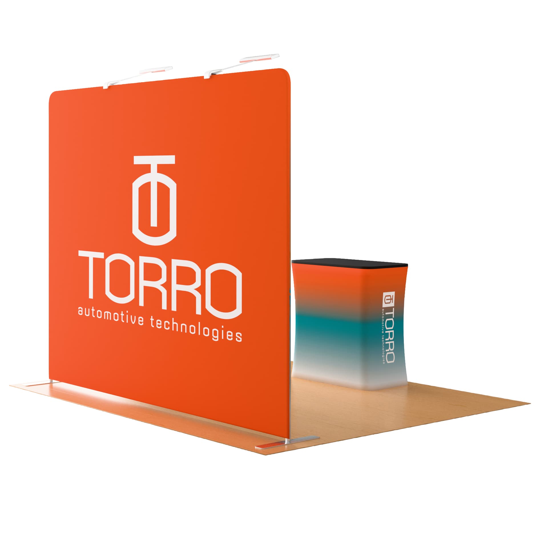 Zip up trade show kit with double sided backwall 