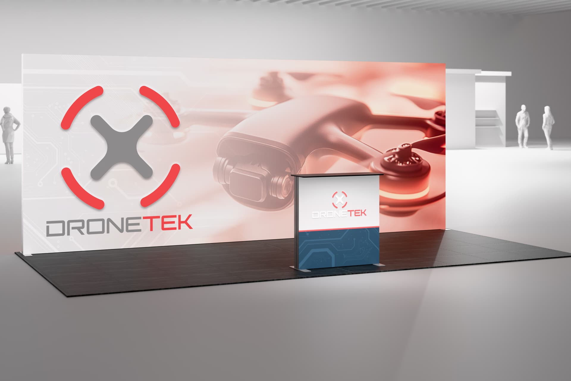 Backlit SEG trade show display with branded graphics 