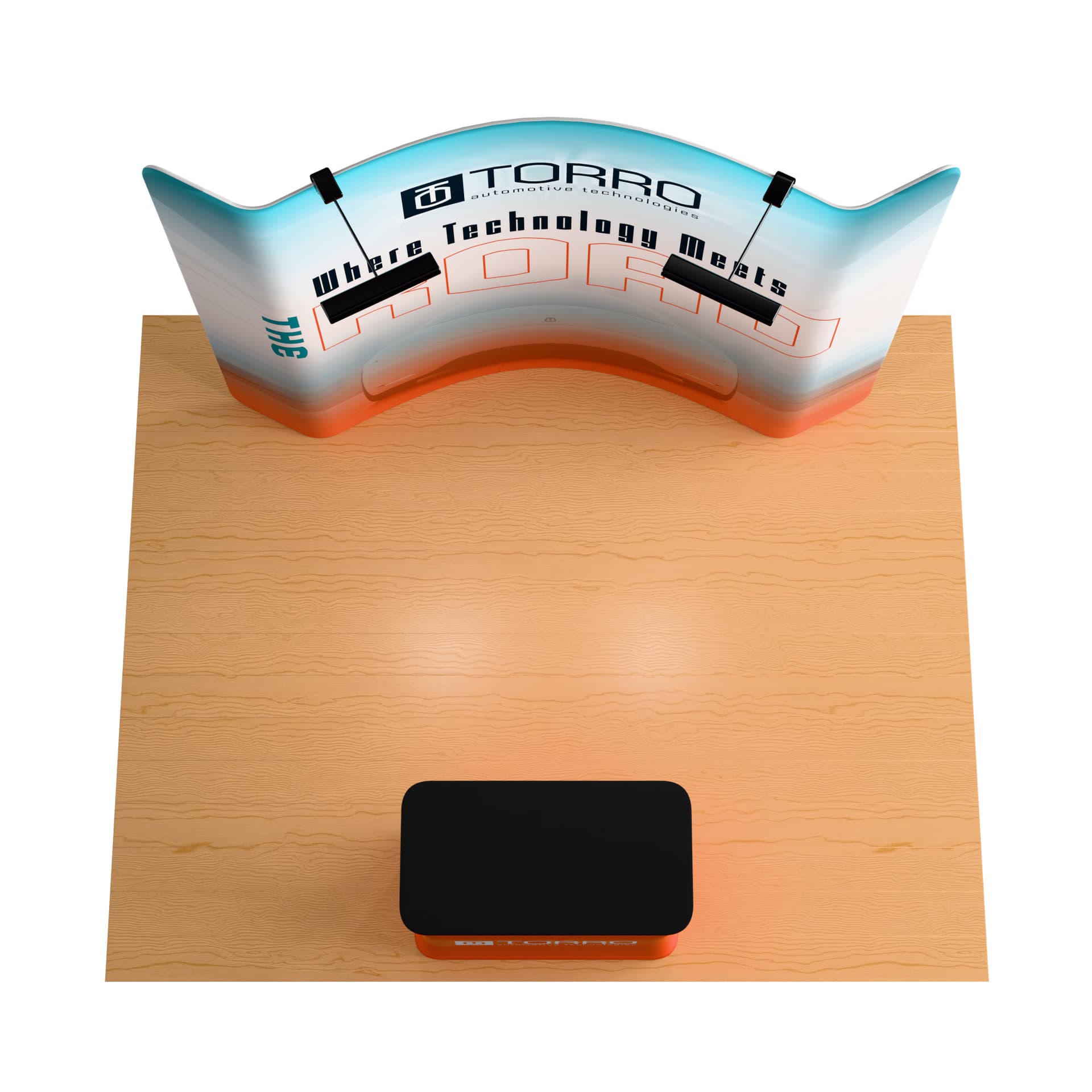 Curved trade show set with 8 foot backwall 