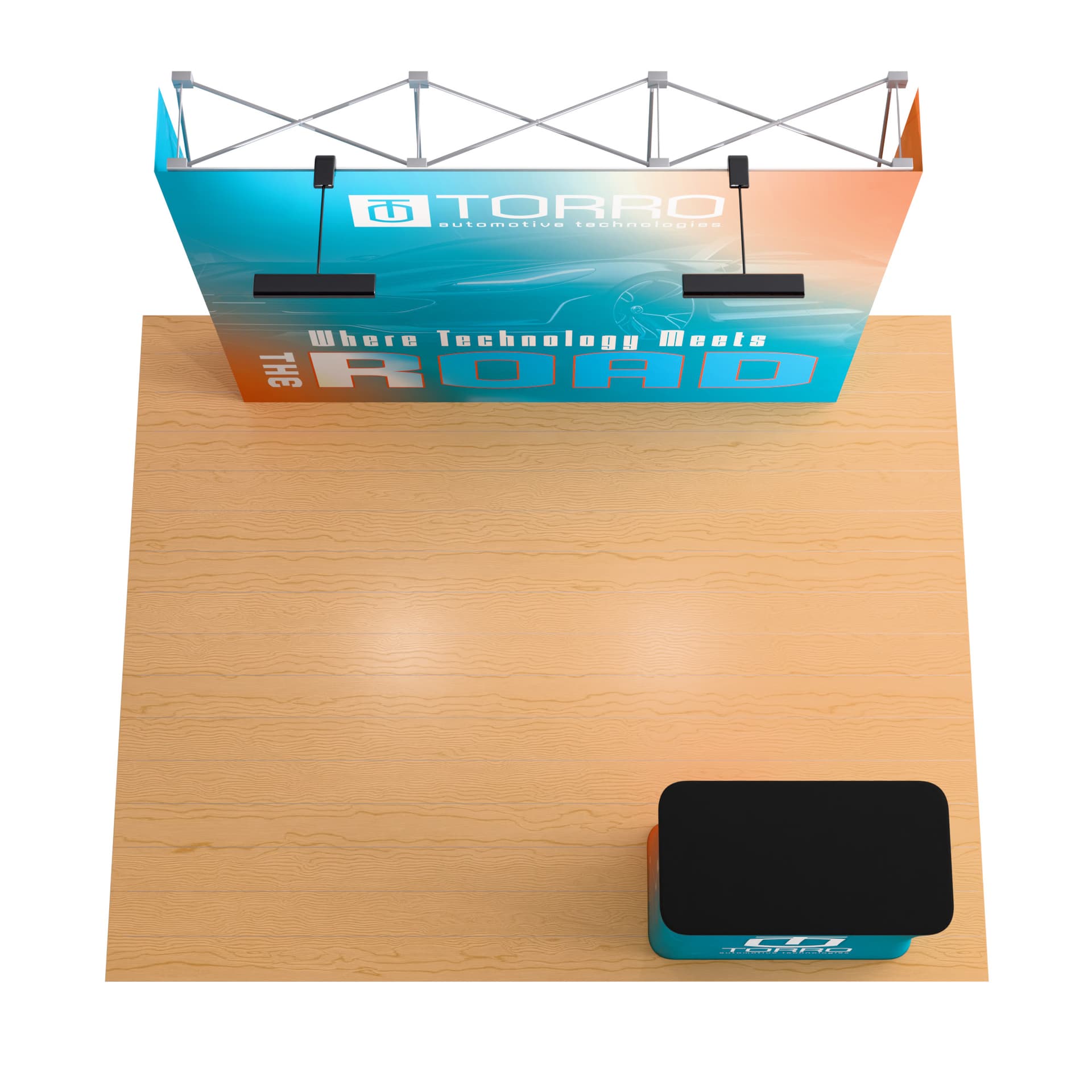 Portable pop up booth with lightweight design 