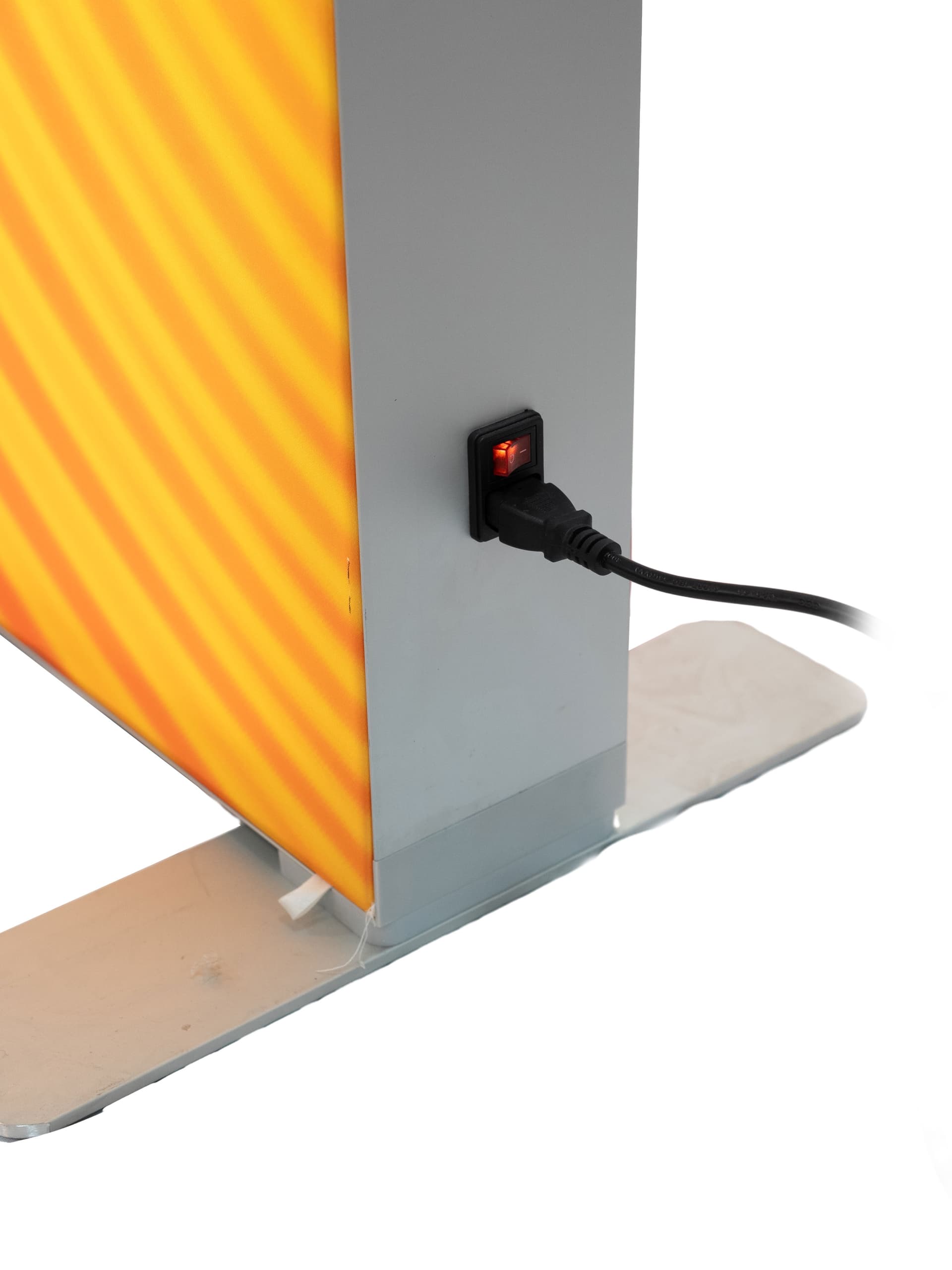 8' illuminated trade show lightbox display counter plug