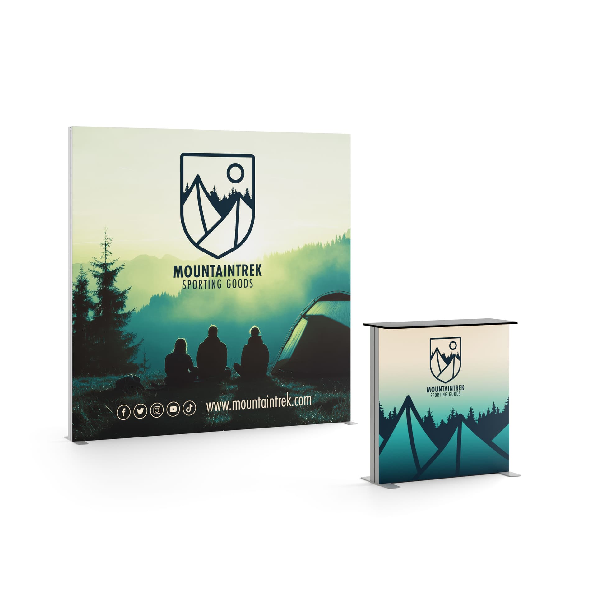 8' illuminated trade show lightbox display with custom graphics