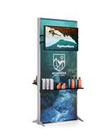 Double-Sided Lightbox Monitor Stand with Shelving