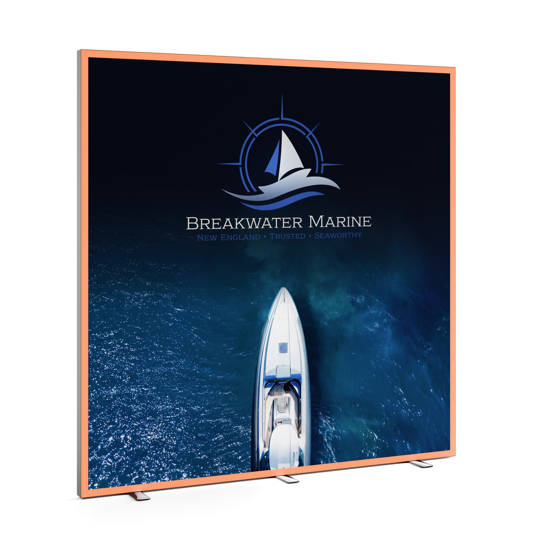 SEG Light Box Display with RGB Color Changing Frame stands 8' x 8'