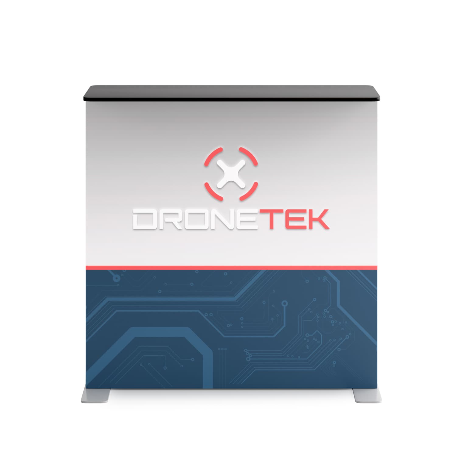 Custom illuminated trade show counter with full color printing 