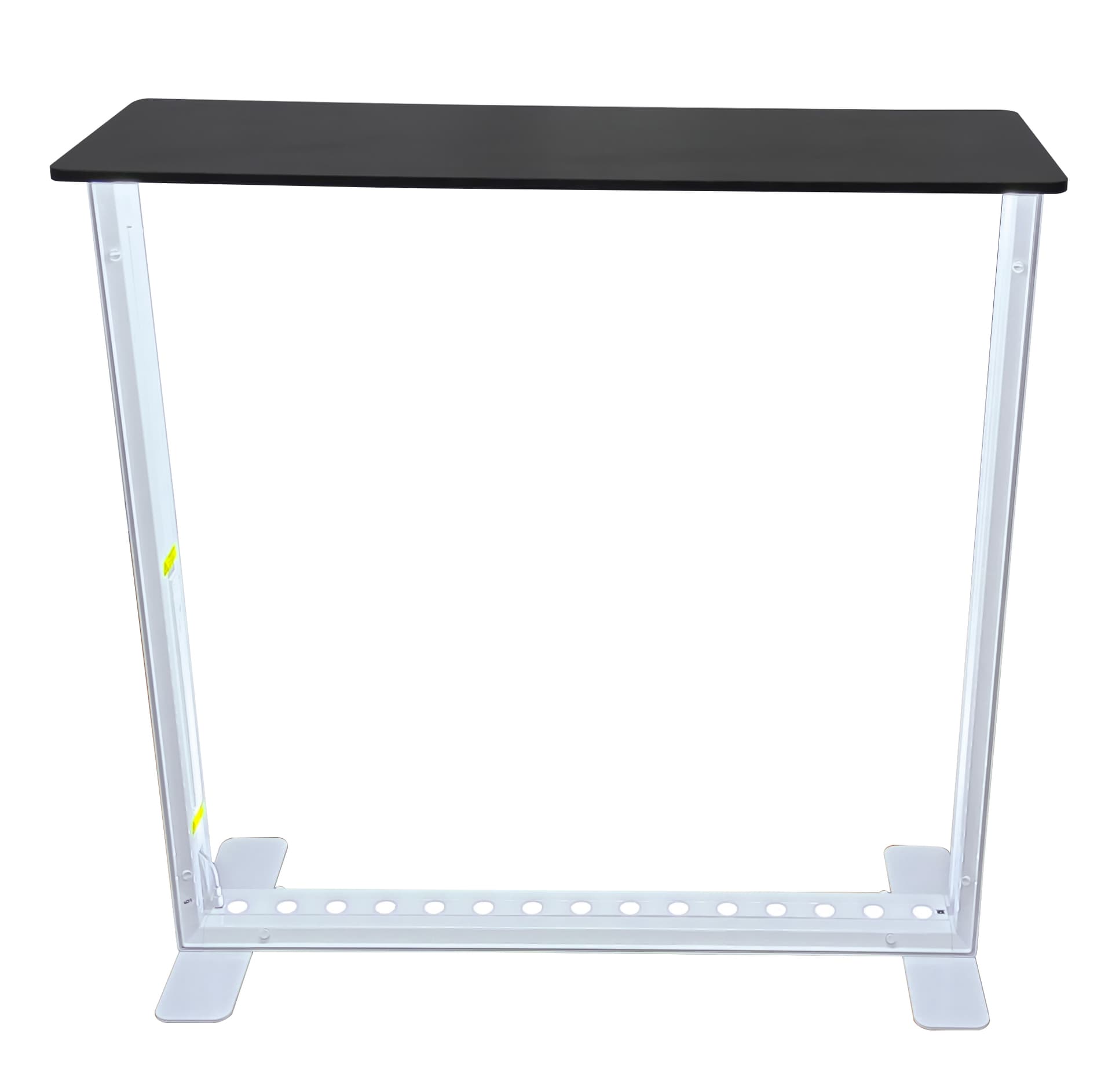 Custom illuminated trade show counter measures 39 inches tall 