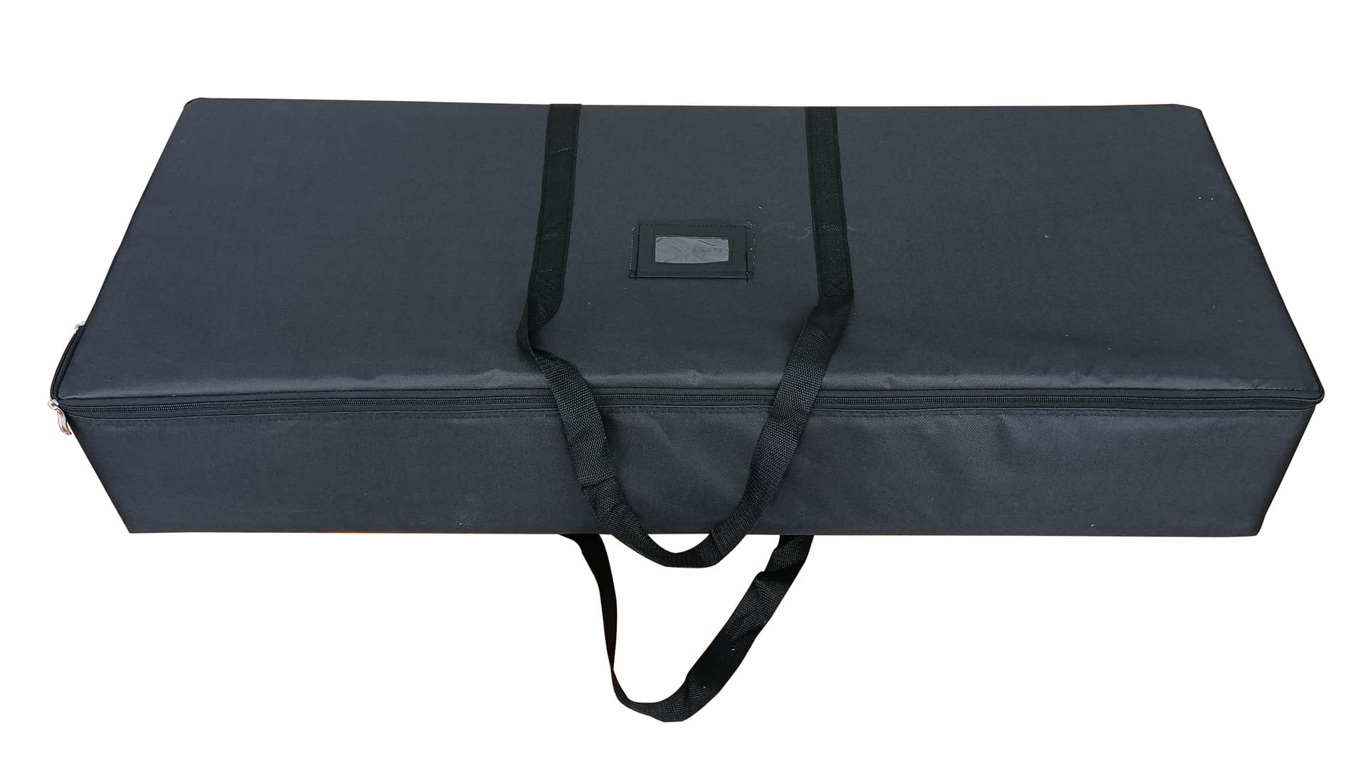 8' illuminated trade show lightbox display includes carrying bag with wheels