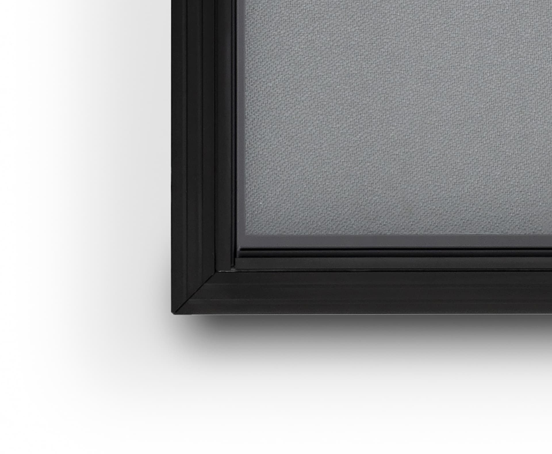 Aluminum frame bulletin board with sleek black aluminum frame