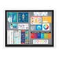 Enclosed Bulletin Board with 2 Locking Sliding Doors - Black with Gray Fabric