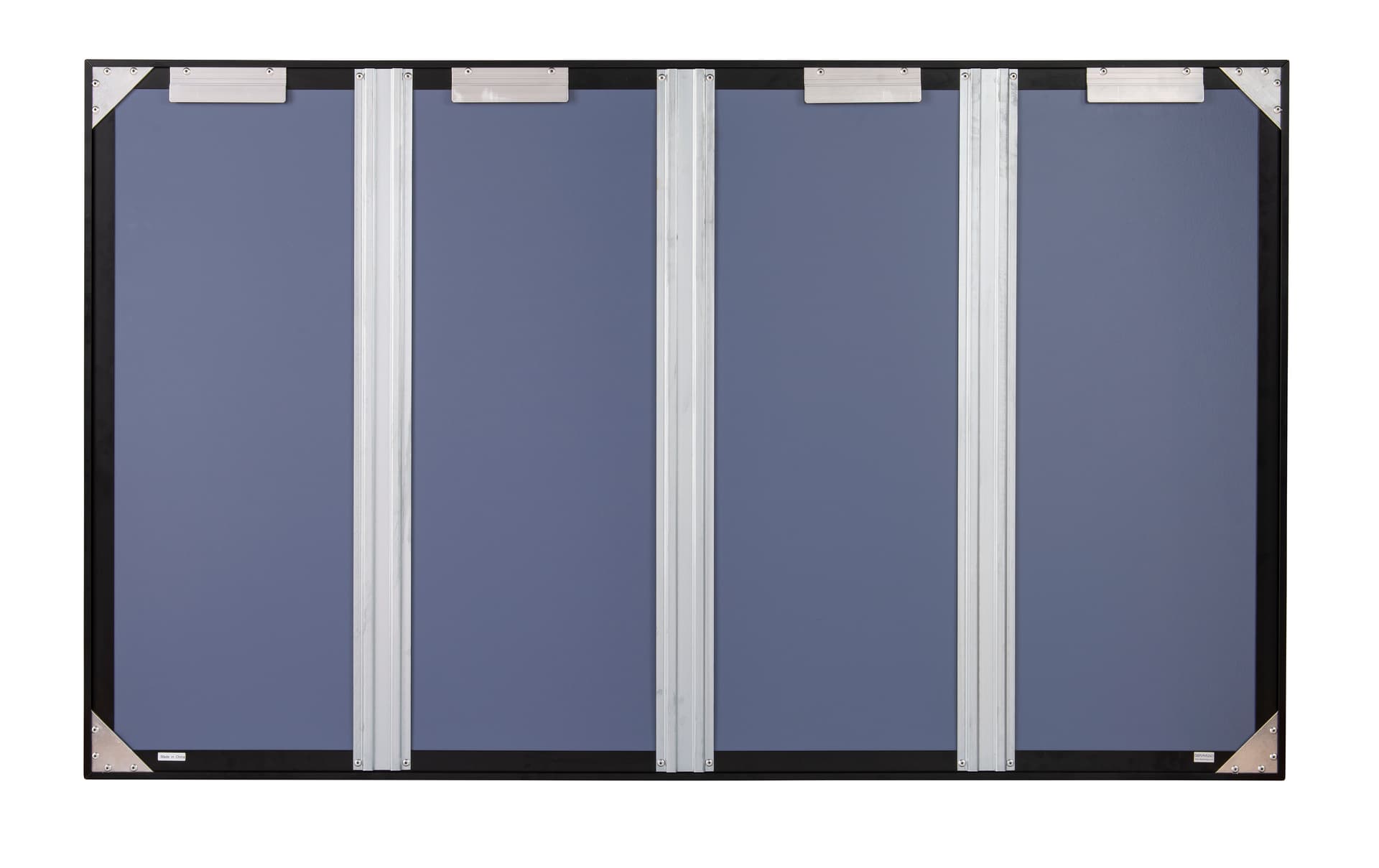Glass enclosed notice board with aluminum frame and back brackets for indoor wall mounting